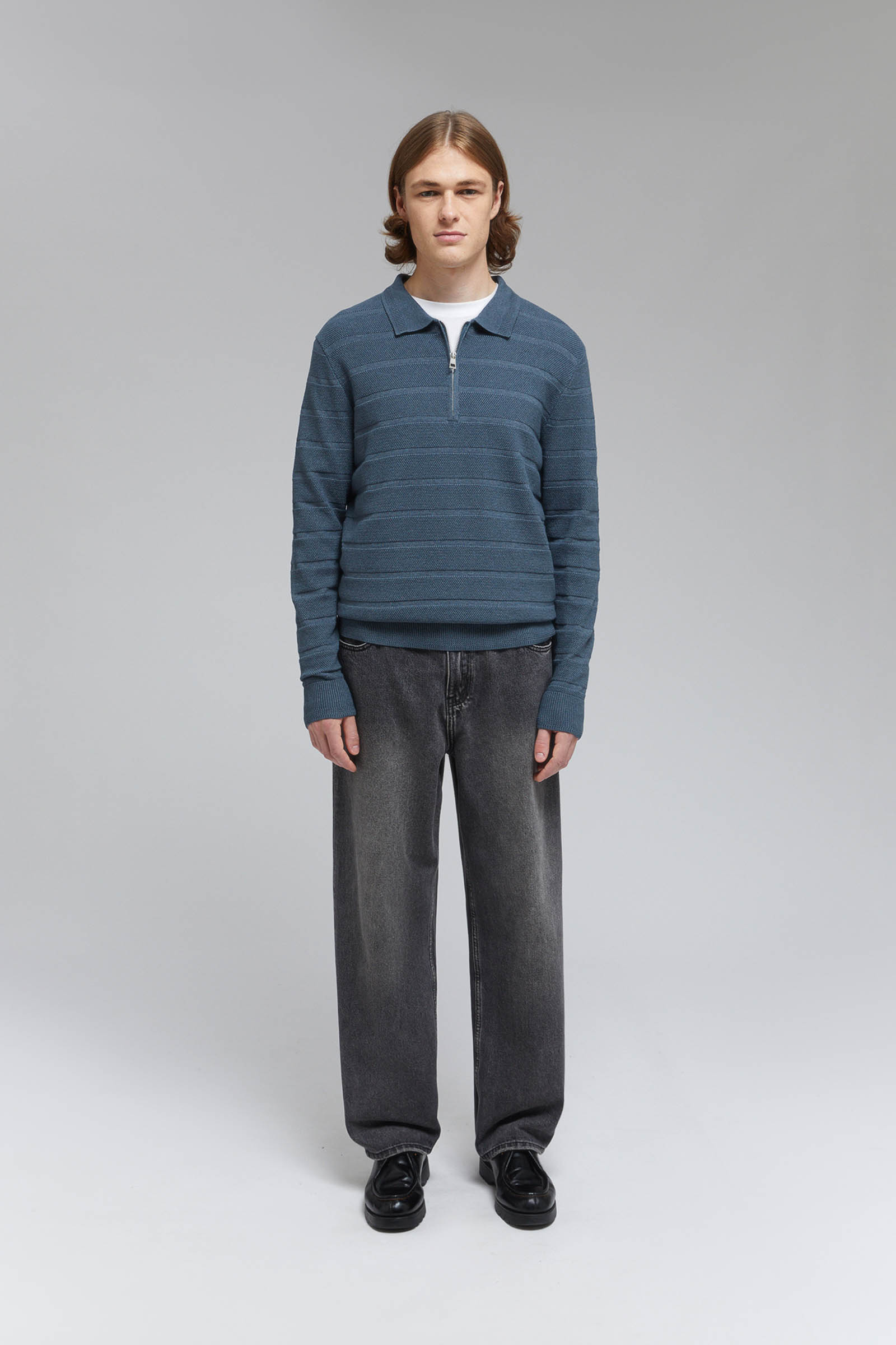 

Джемпер с воротником-поло, 110 delta blue, Джемпер с воротником-поло