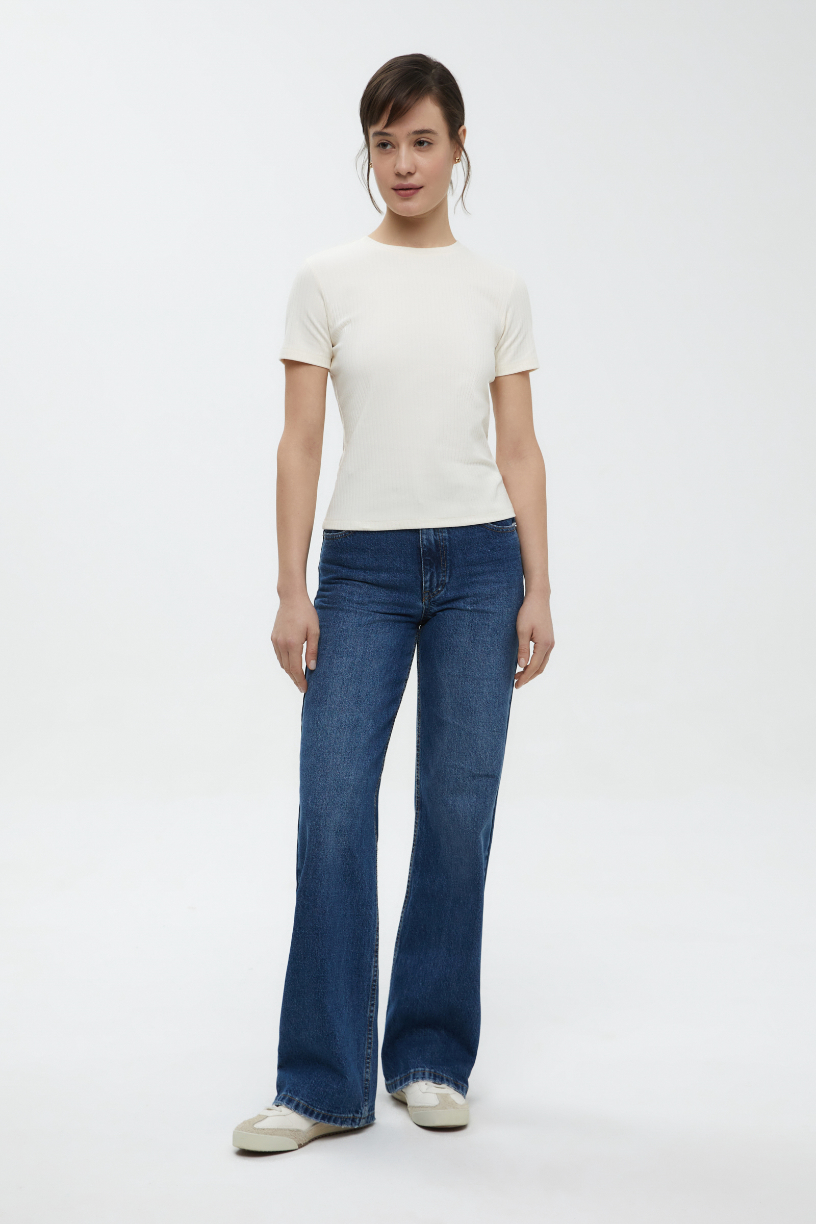 Джинсы wide leg fit женские