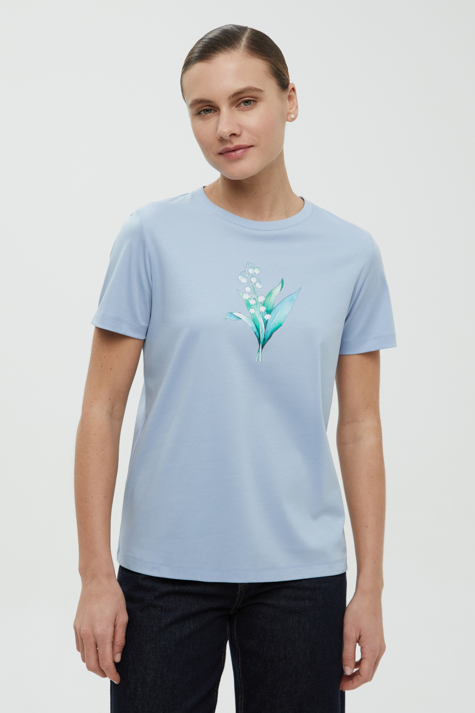 Футболка из мерсеризованного хлопка с принтом 2490₽