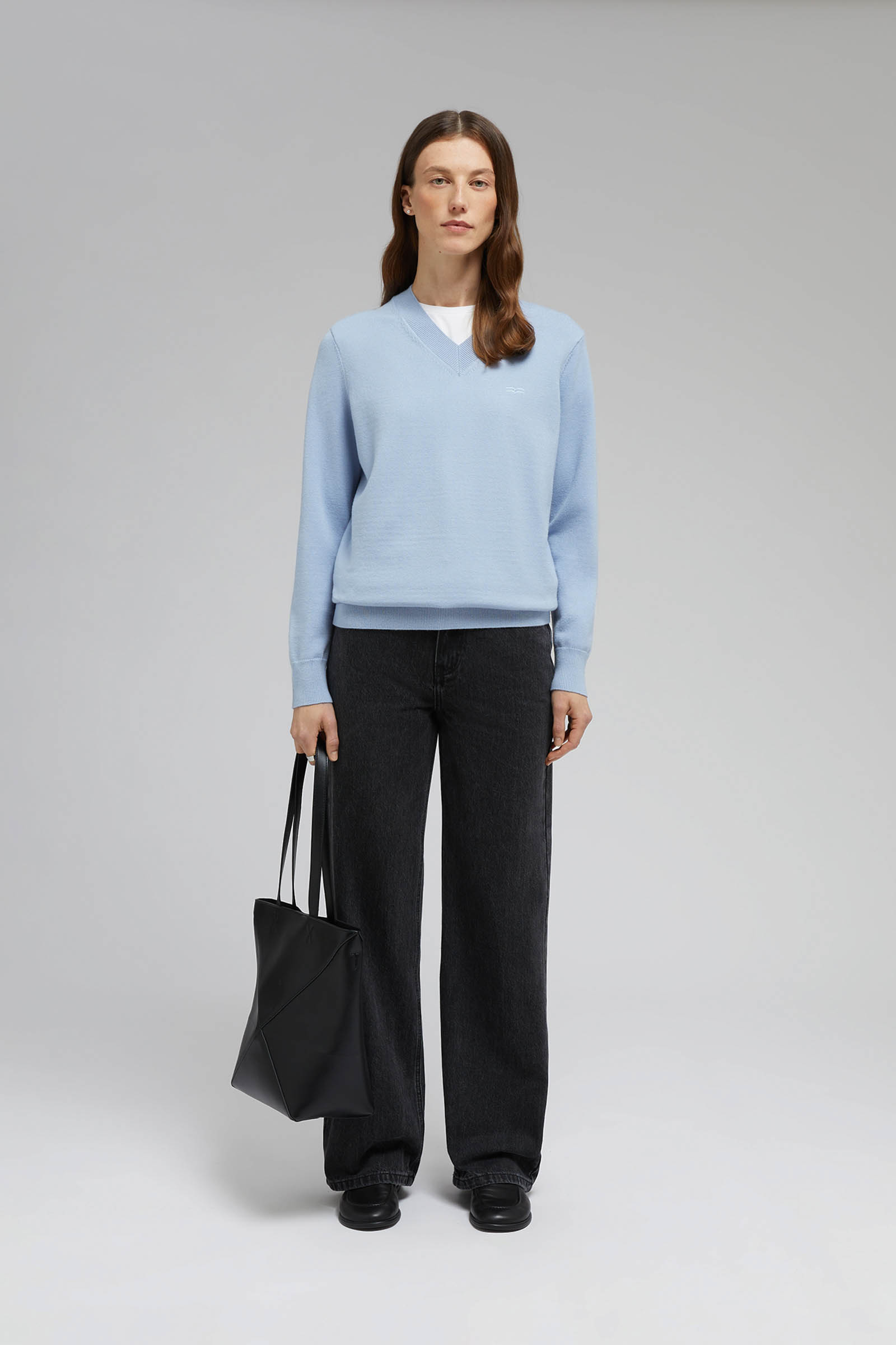 Джемпер FINN FLARE прямого кроя, голубой, арт. FBF11129