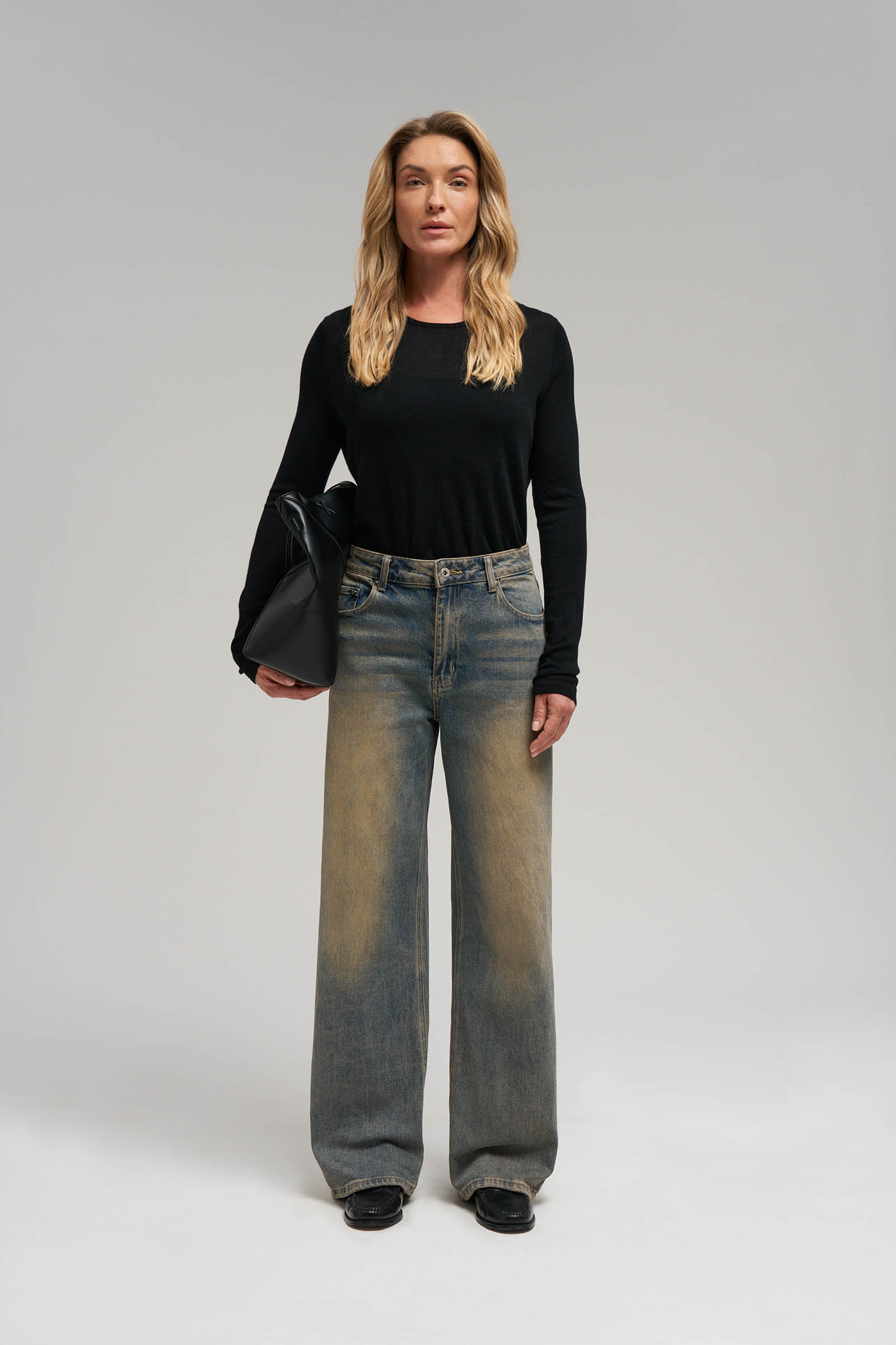 

Джемпер приталенного кроя с шерстью, 200 black, Джемпер приталенного кроя с шерстью