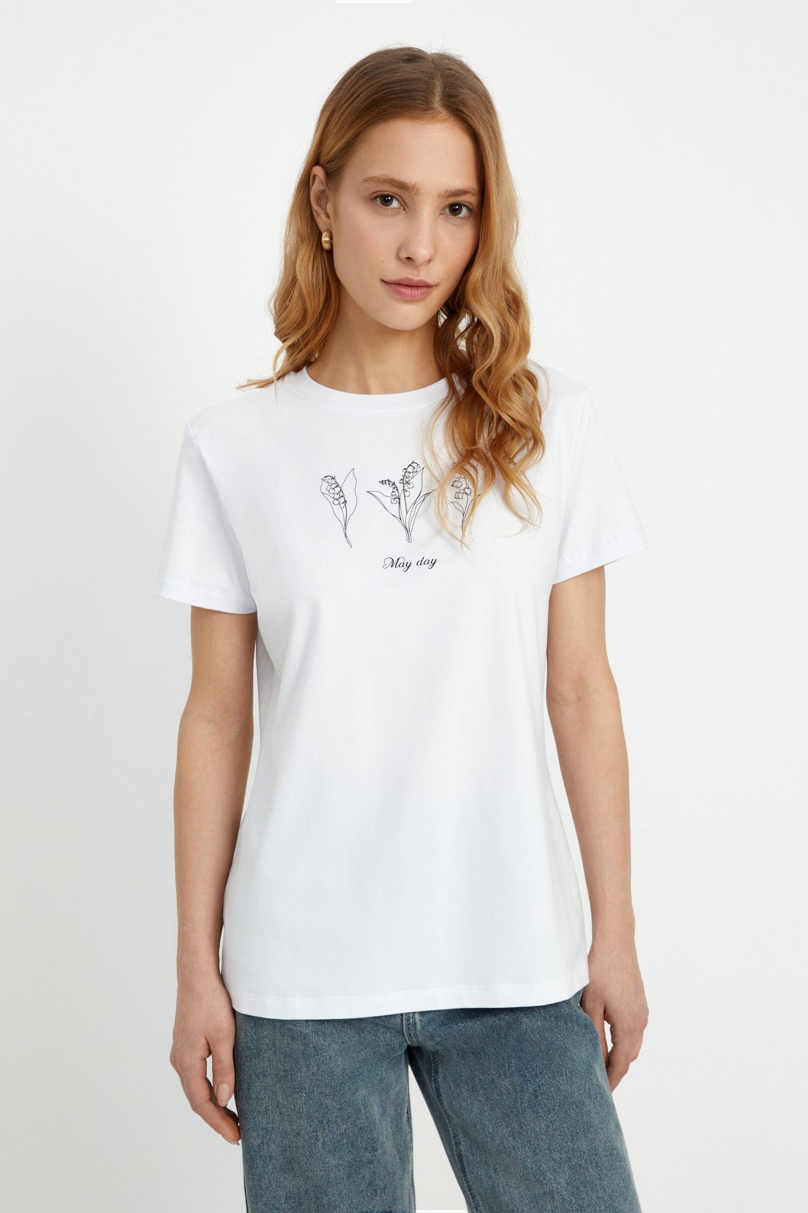 Футболка Finn Flare базовая, белый, арт. FBF110143