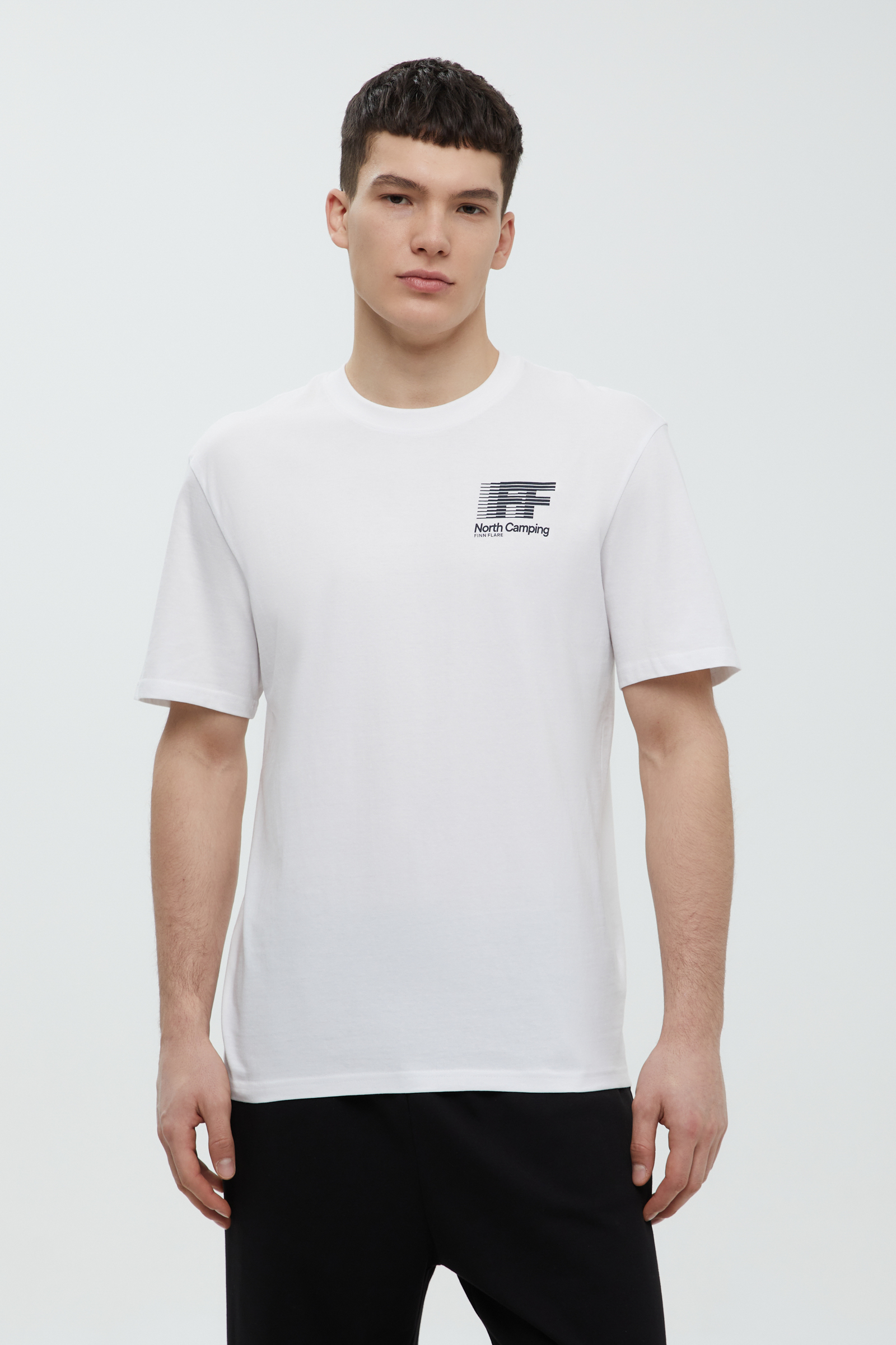 Мужская футболка FINN FLARE с принтом, белый, арт. FBF21073