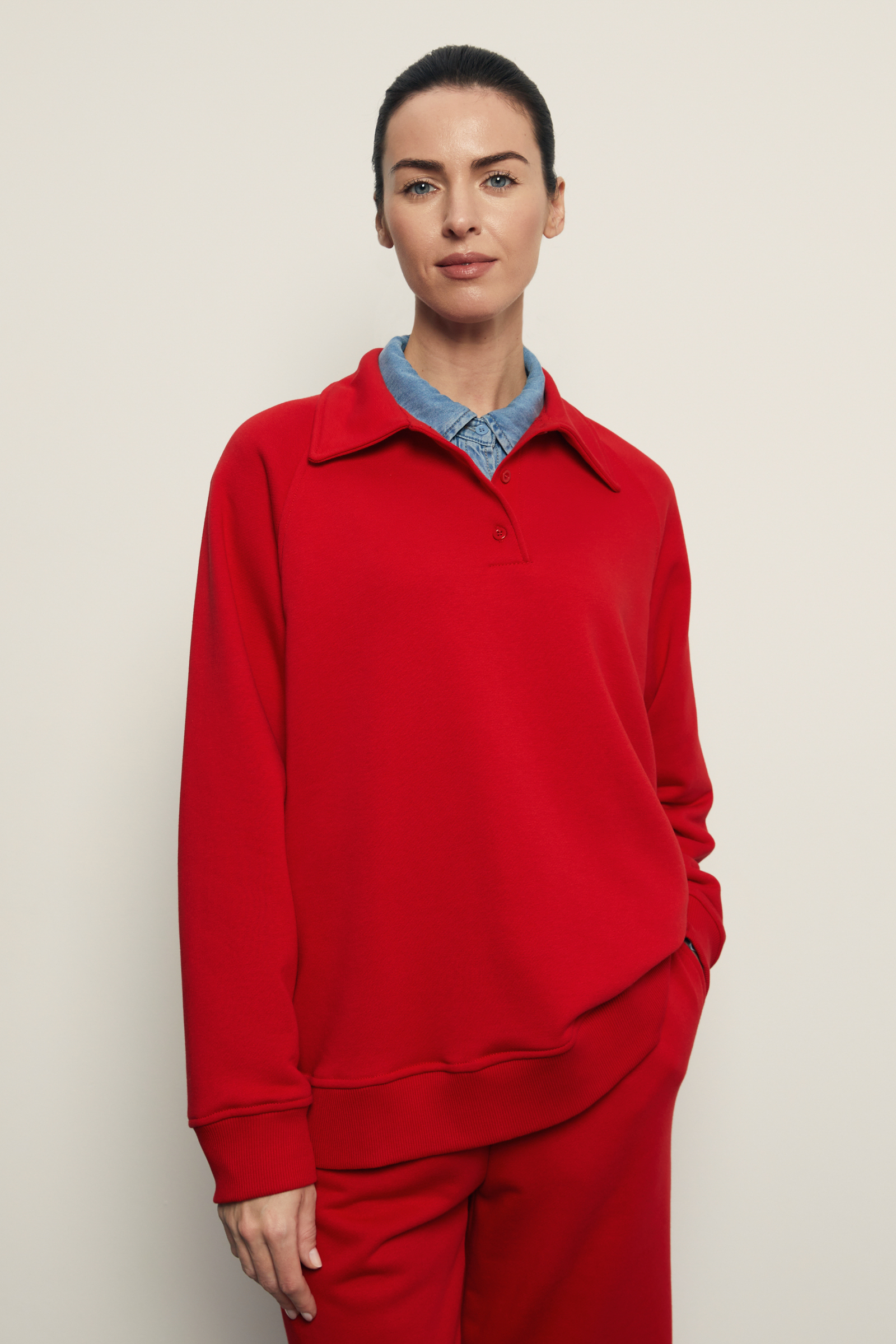 Толстовка из хлопка с отложным воротником 8999₽