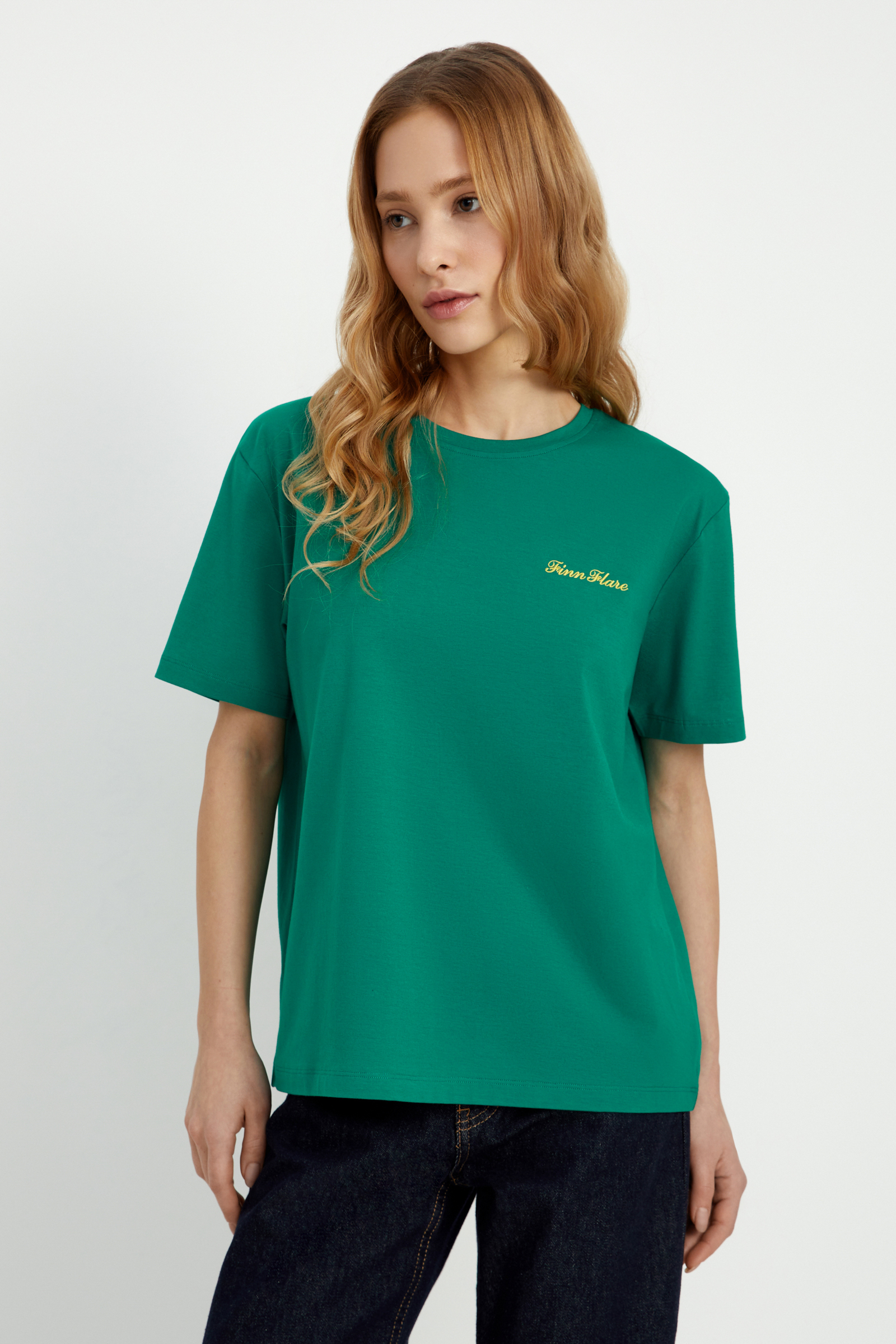 Футболка Finn Flare базовая, зеленый, арт. FBF11075