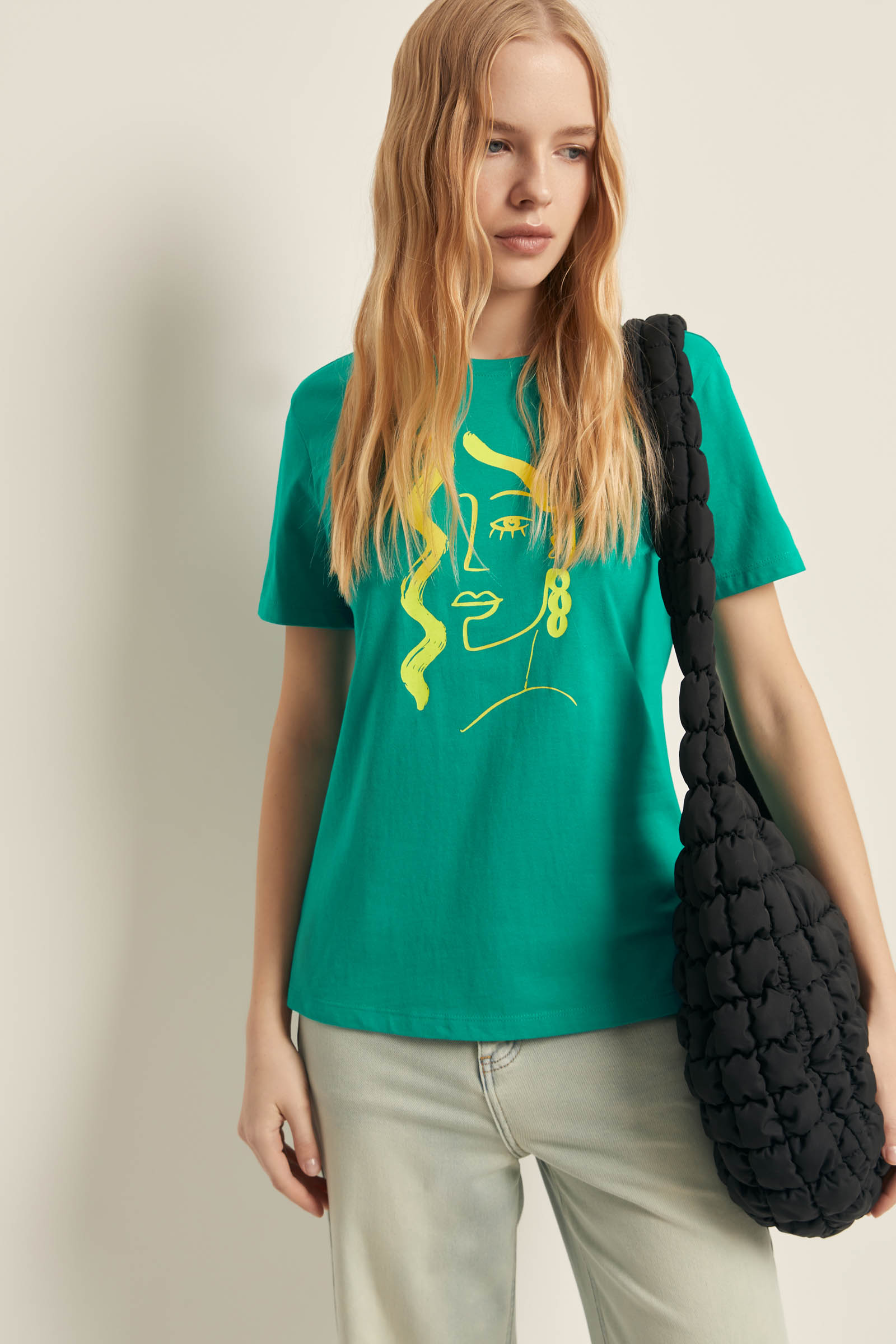 Футболка Finn Flare с принтом, 500 green, арт. FBF11082