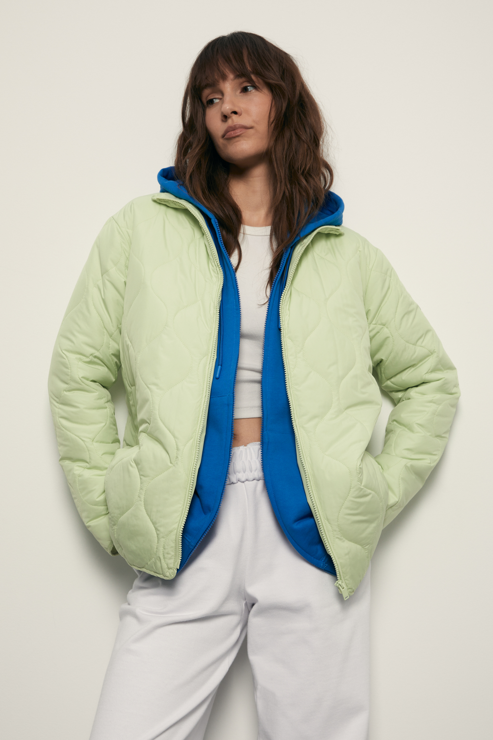 Стеганая утепленная куртка Finn Flare, зеленый, арт. FBF11036