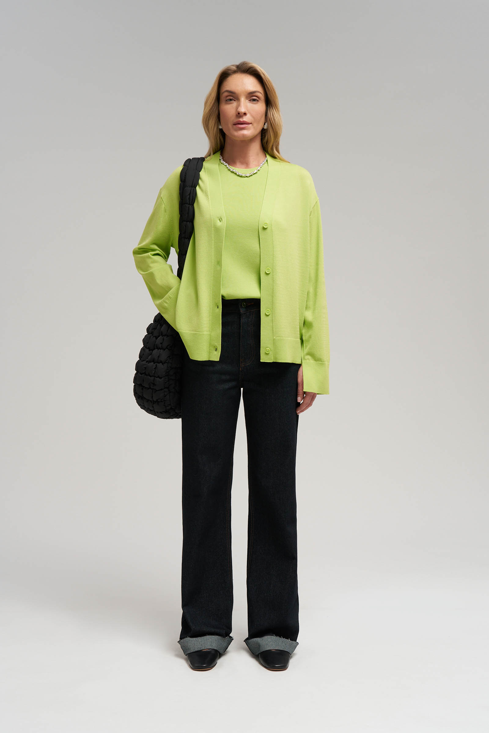 

Кардиган свободного кроя с хлопком, 560 chrysolite, Кардиган свободного кроя с хлопком