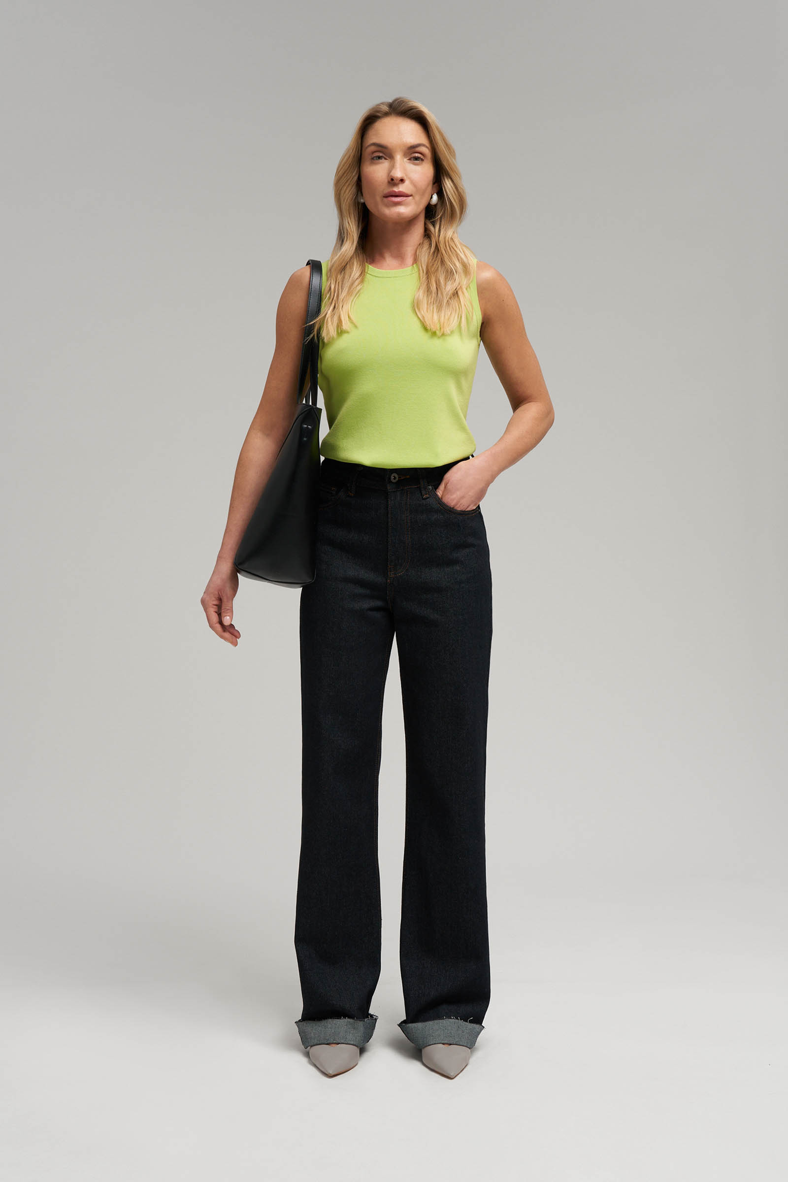 Вязаная майка FINN FLARE, 560 chrysolite, арт. FBF11139