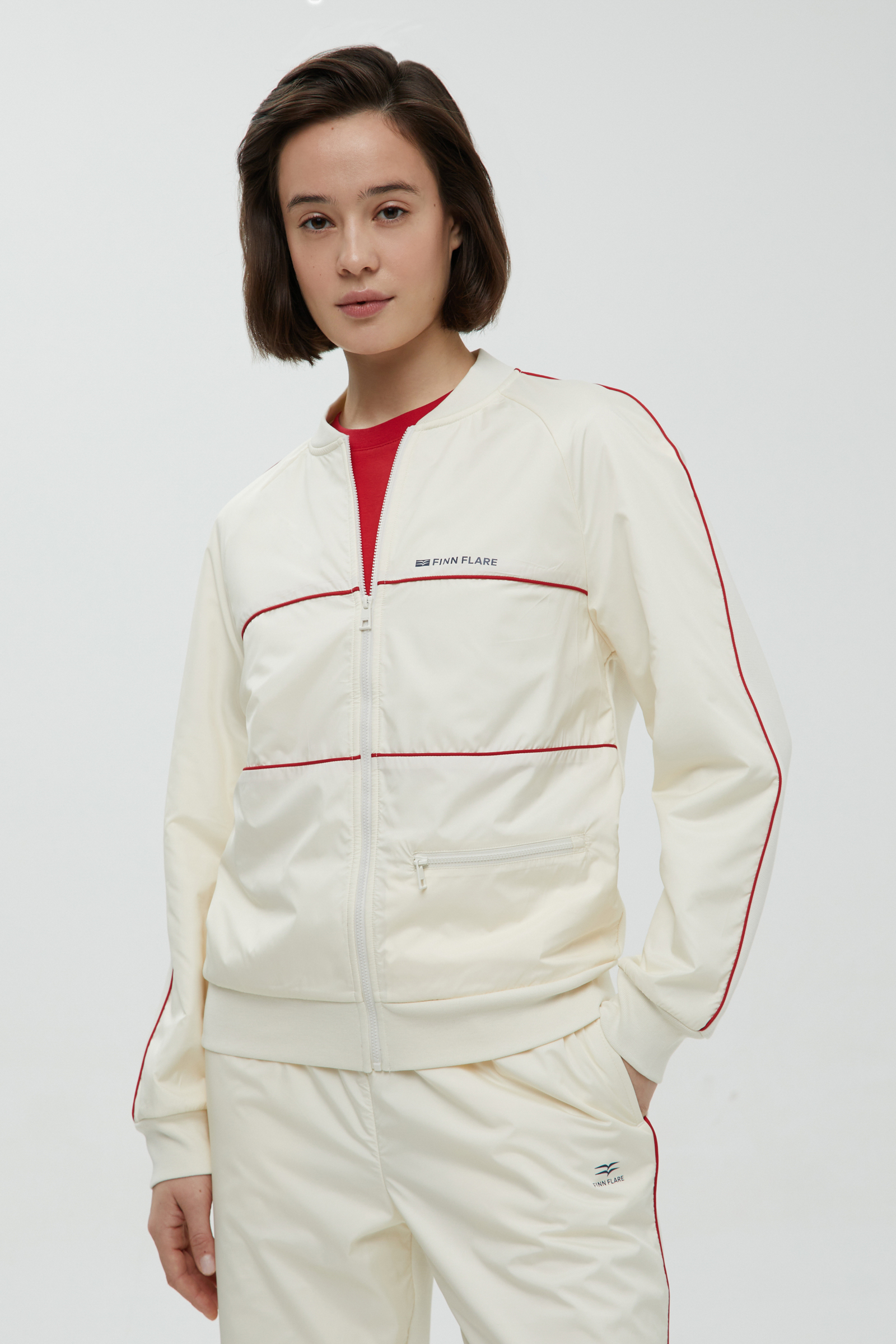 Олимпийка Finn Flare с контрастной отделкой, белый, арт. FBF110132