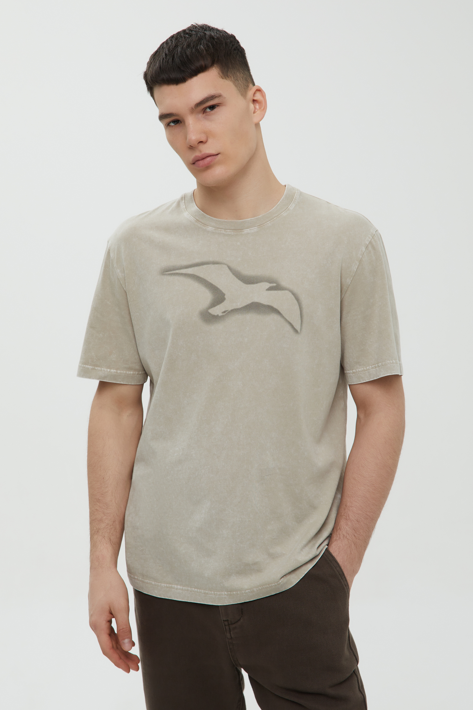 

Футболка из хлопка с принтом, 110 delta blue, Футболка из хлопка с принтом