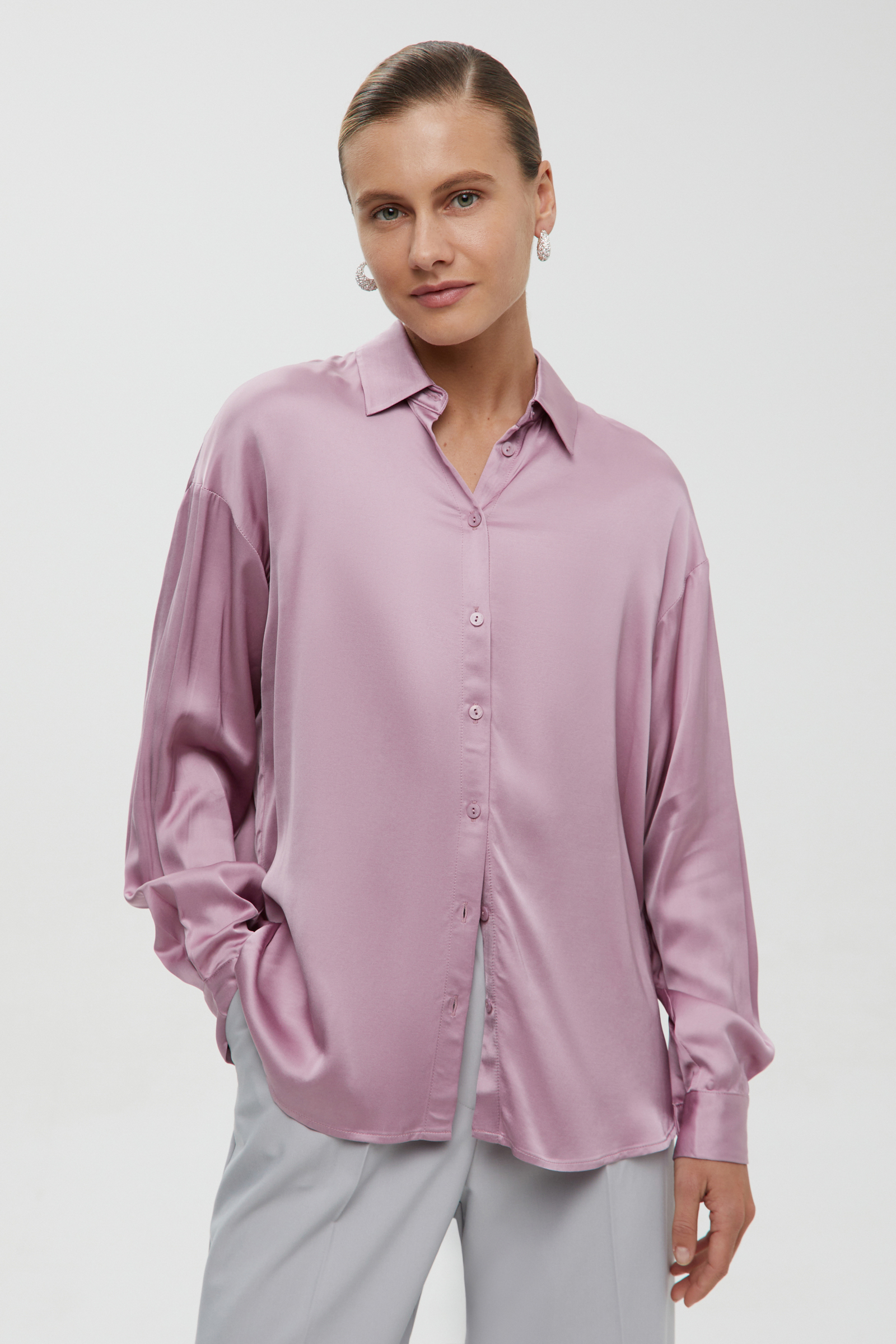 Блузка FINN FLARE свободного силуэта, фиолетовый, арт. FBF11014