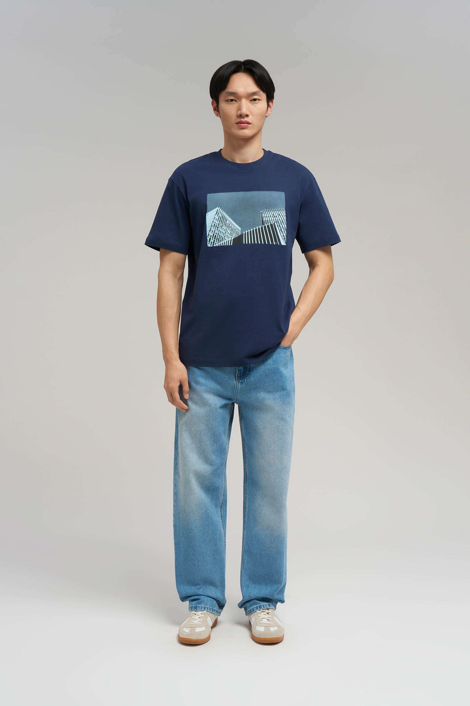 Футболка FINN FLARE Свободного кроя, 101 cosmic blue, арт. FBG21065