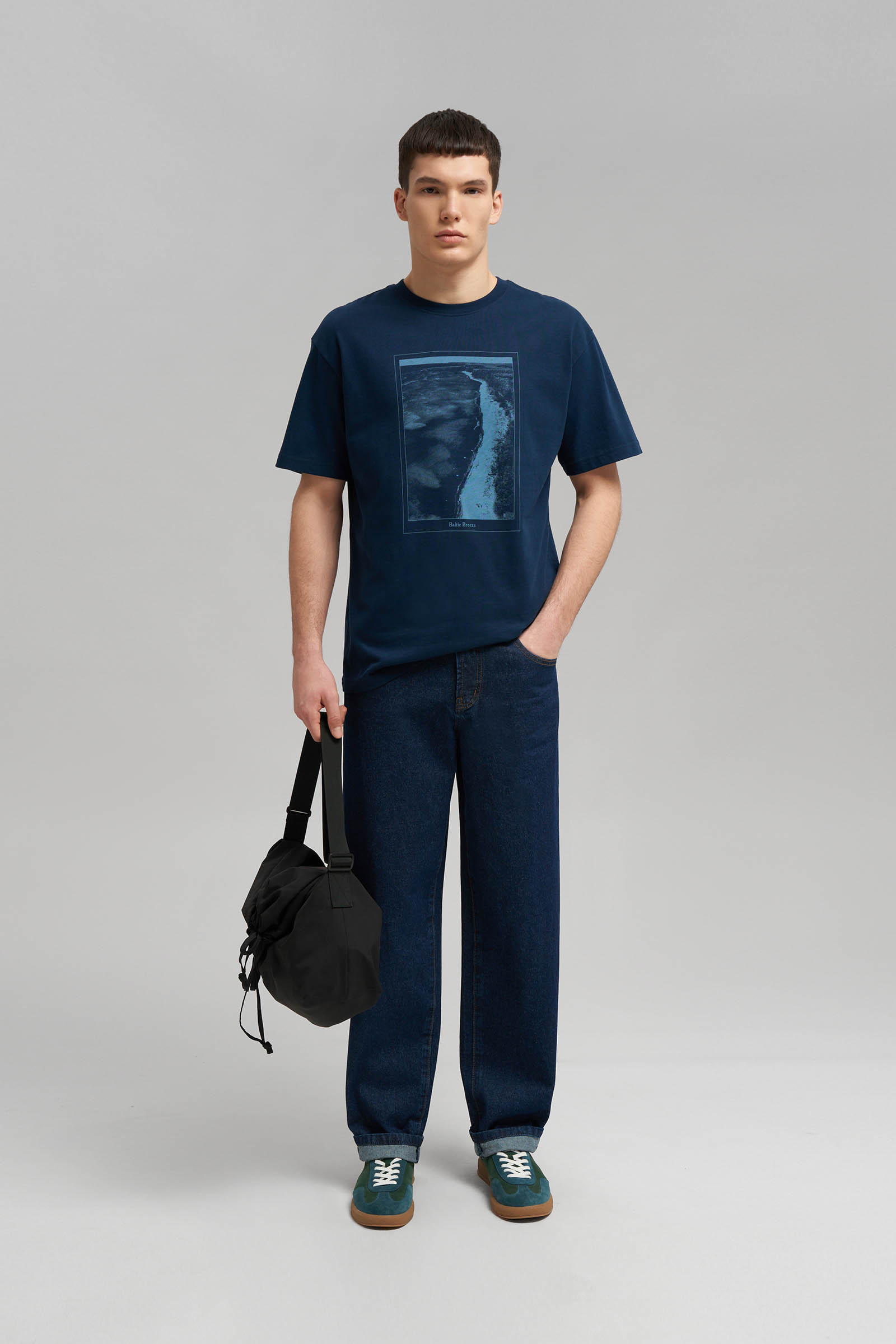 Футболка FINN FLARE свободного кроя, синий, арт. FBG21066