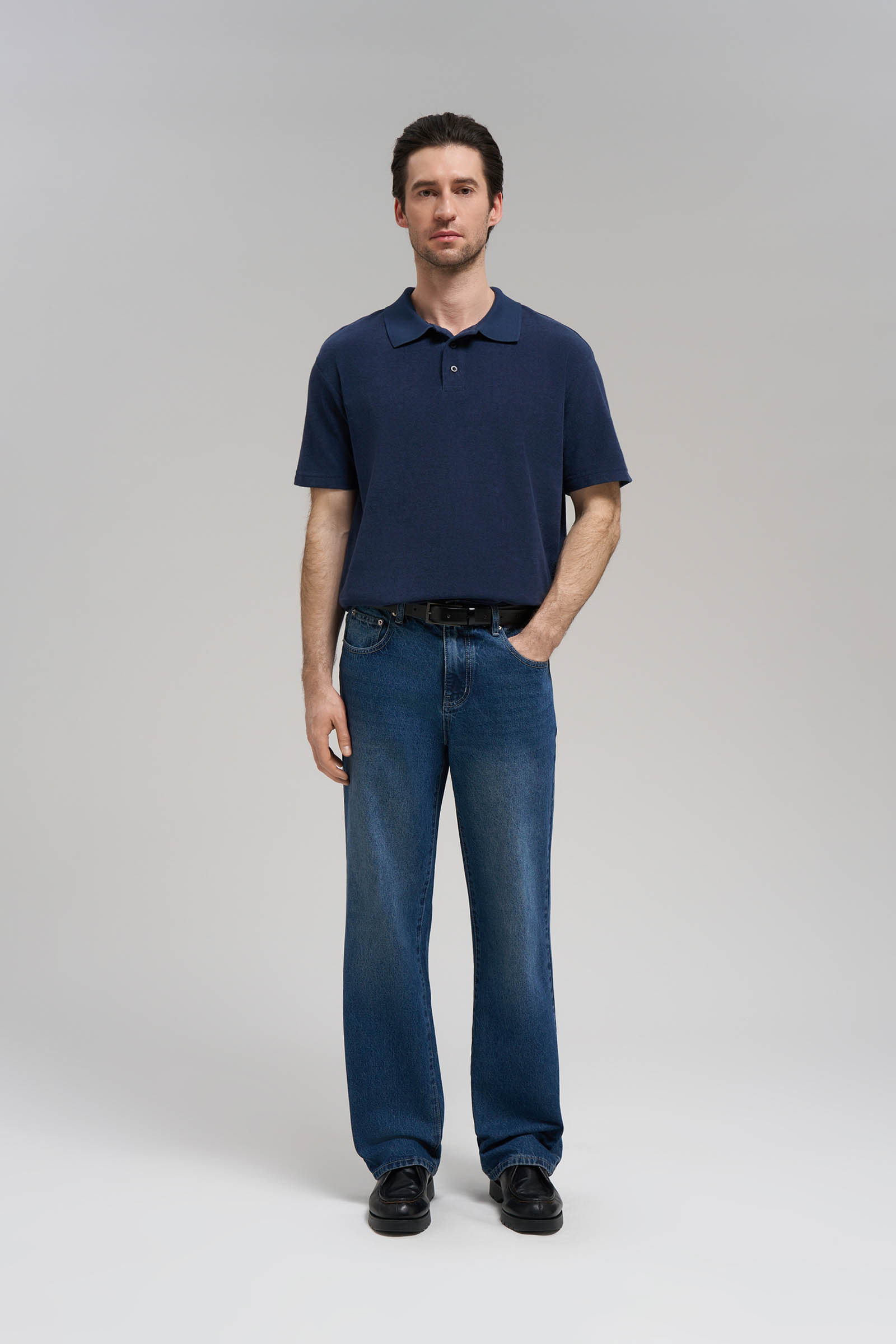 Поло Finn Flare свободного кроя, 101 cosmic blue, арт. FBG21094