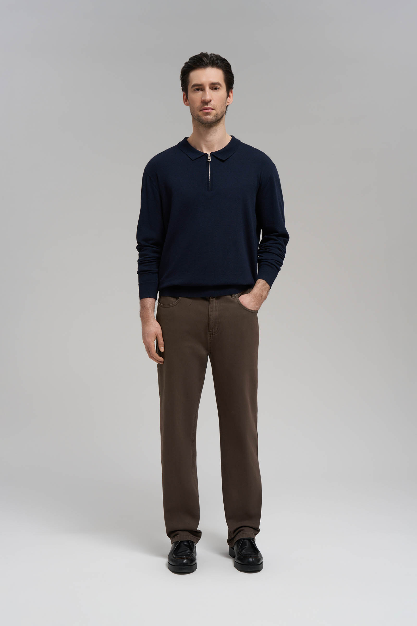 Джемпер-поло FINN FLARE с шерстью, 101 cosmic blue, арт. FBG21119