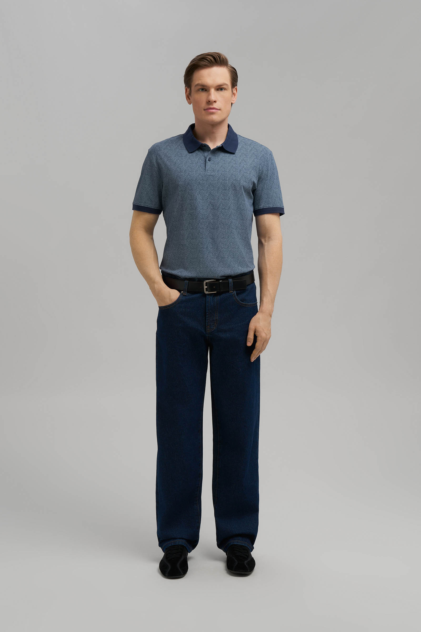 Поло Finn Flare из джерси, синий, арт. FBG22081