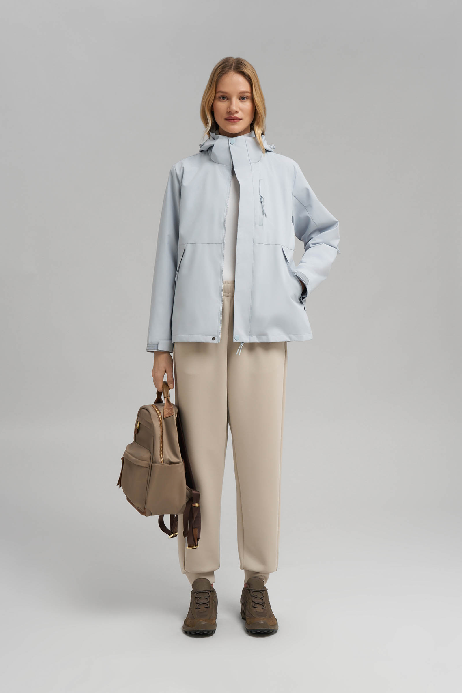 Куртка FINN FLARE из мембранной ткани со съемной флисовой подстежкой, голубой, арт. FBG110130