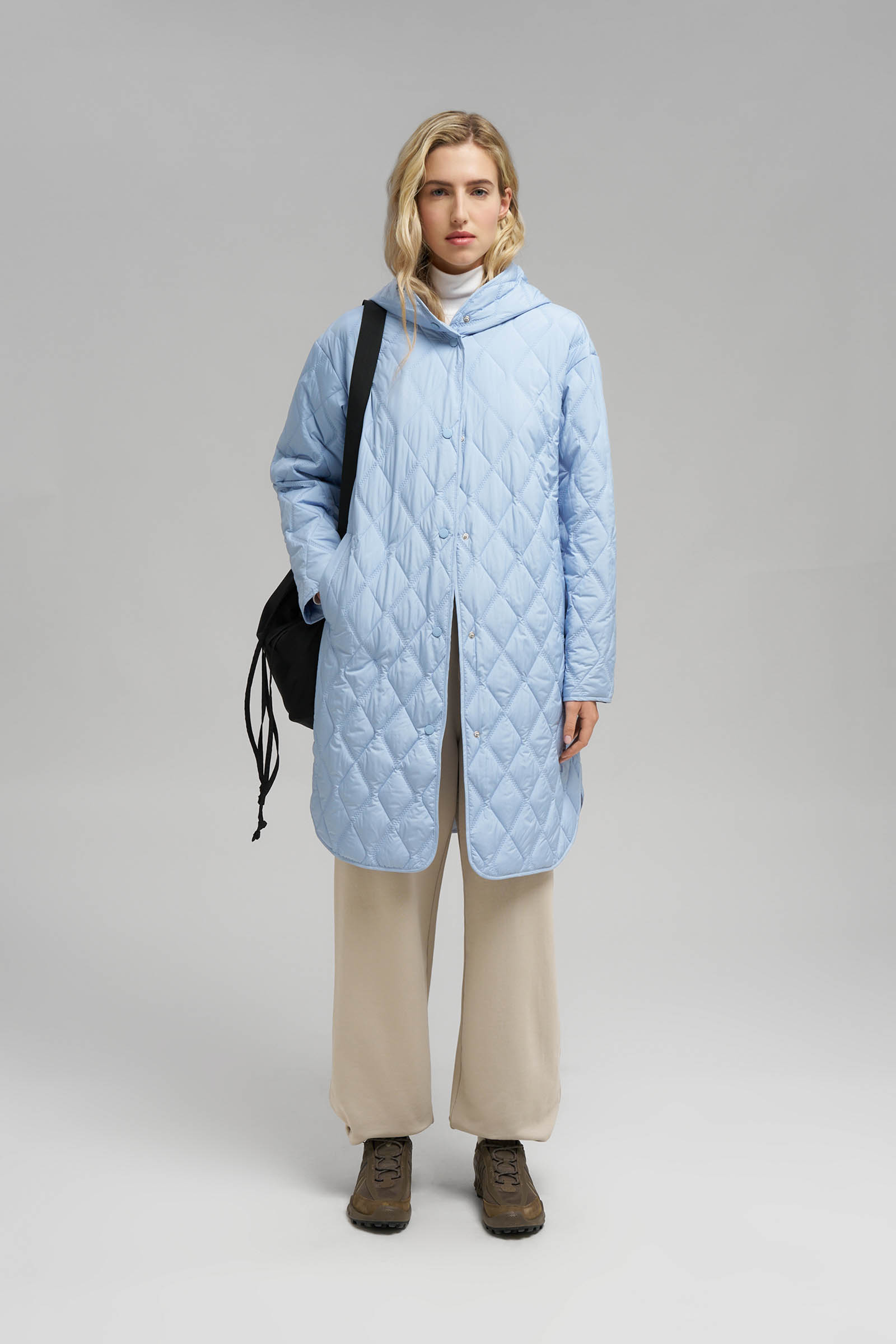 Пальто стеганое Finn Flare, голубой, арт. FBG12002