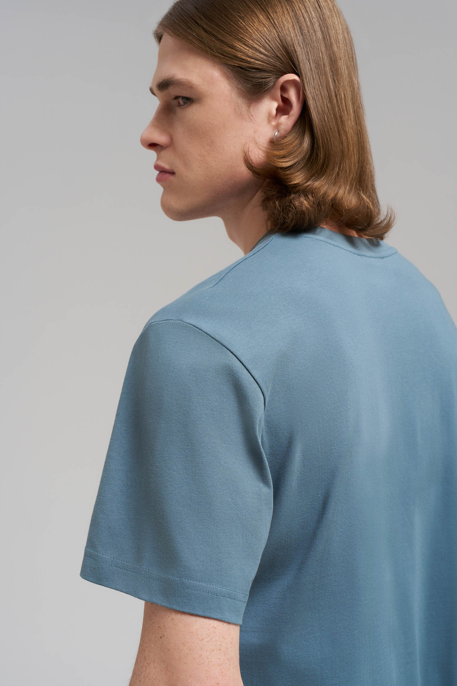 

Футболка прямого кроя из хлопкового джерси, 179 gale, Футболка прямого кроя из хлопкового джерси