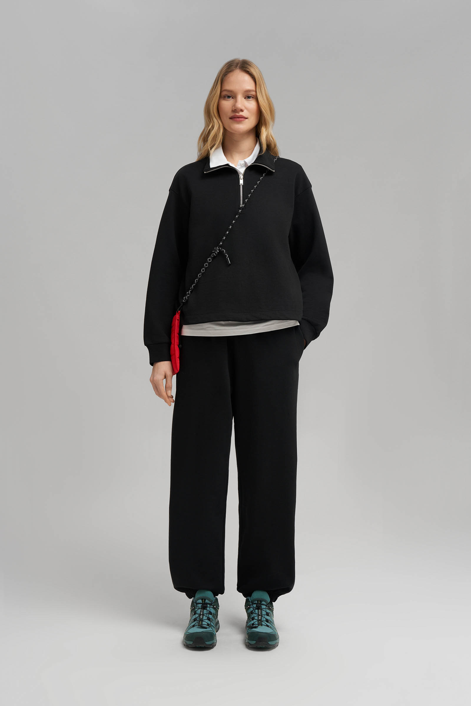 Женские брюки-джоггеры FINN FLARE из футера, 200 black, арт. FBG11067