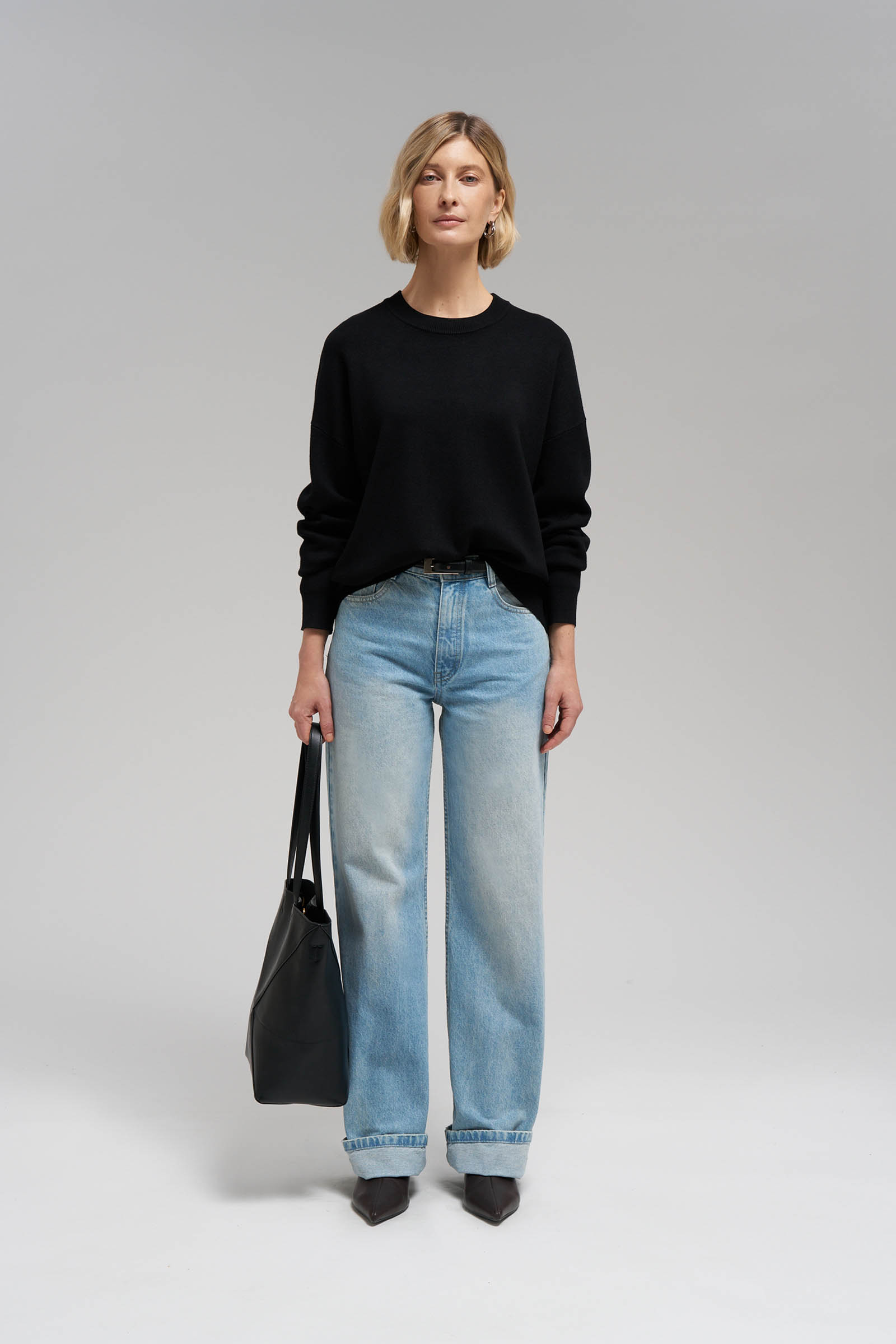 

Легкий базовый джемпер свободного кроя, 136 haze, Легкий базовый джемпер свободного кроя