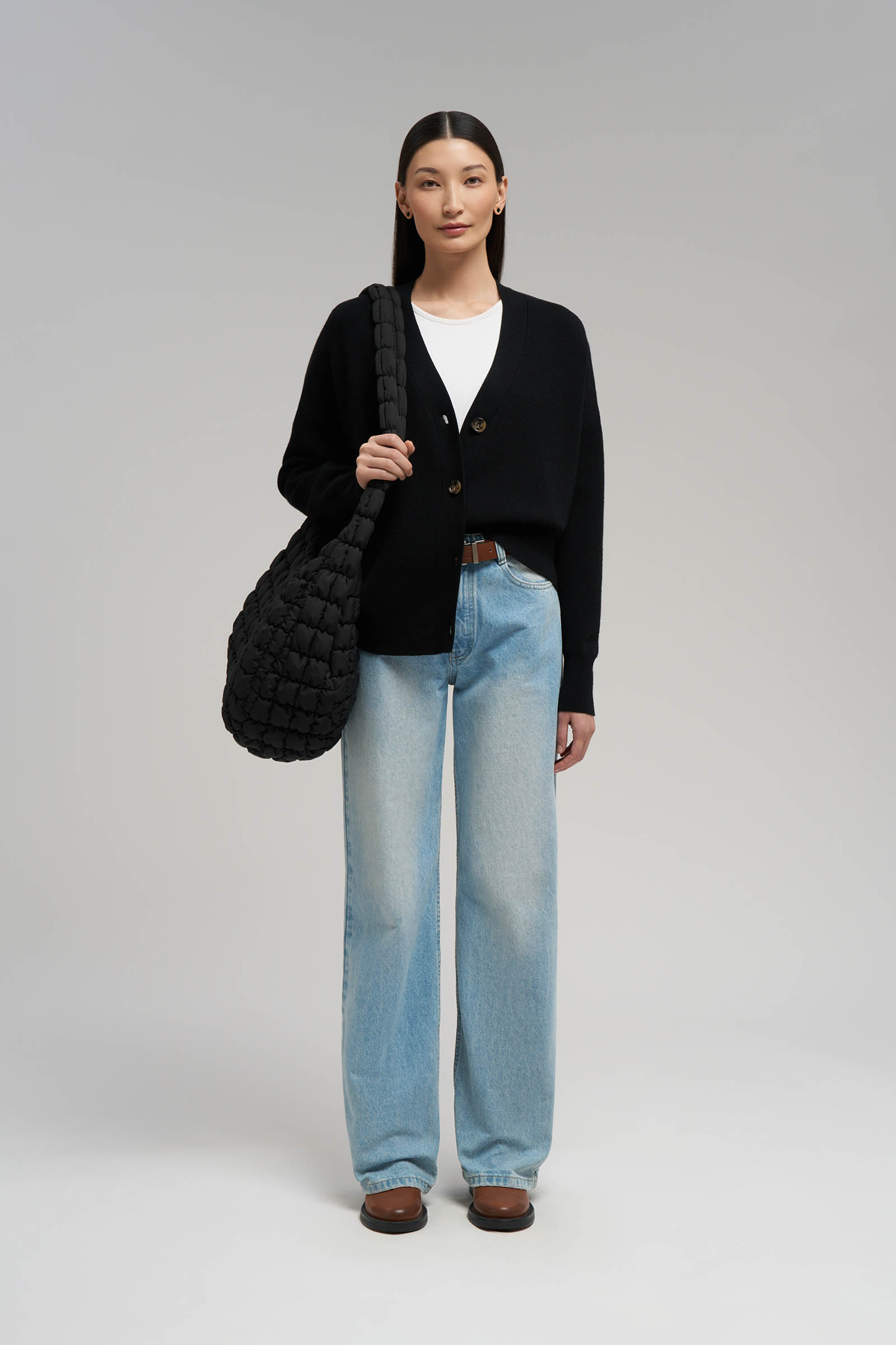 Кардиган Finn Flare свободного кроя с V-вырезом, 200 black, арт. FBG11131