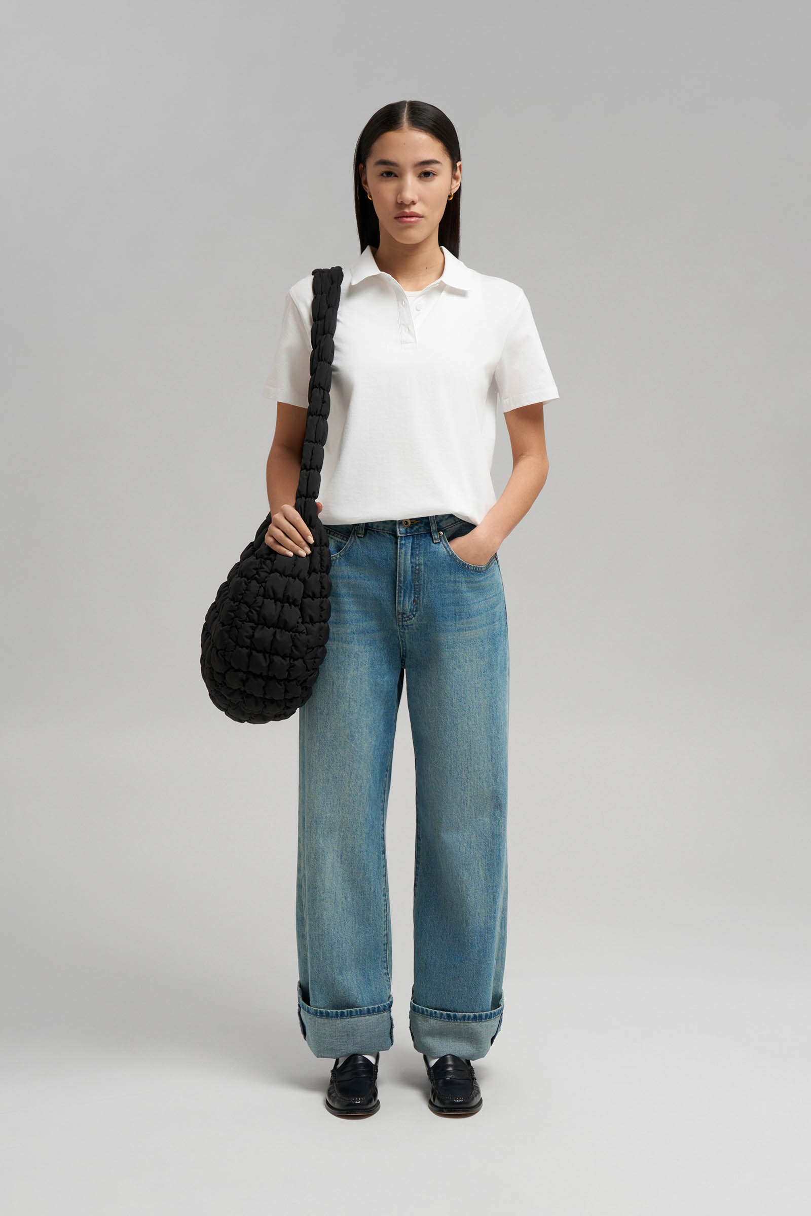 Поло FINN FLARE из мерсеризованного хлопка regular fit, 201 white, арт. FBG11086