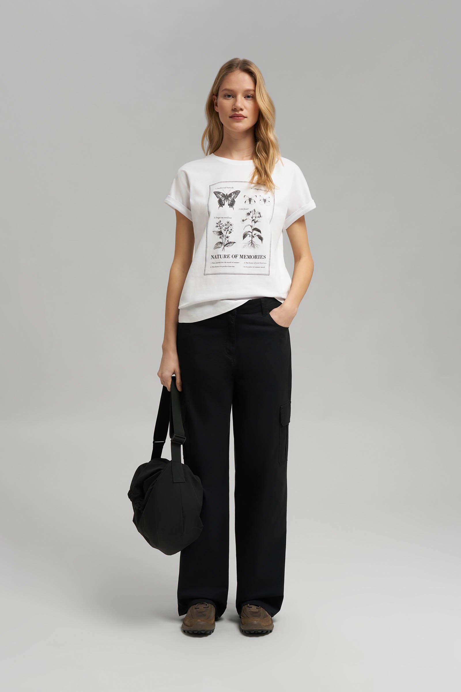 Футболка FINN FLARE свободного кроя, 201 white, арт. FBG120110