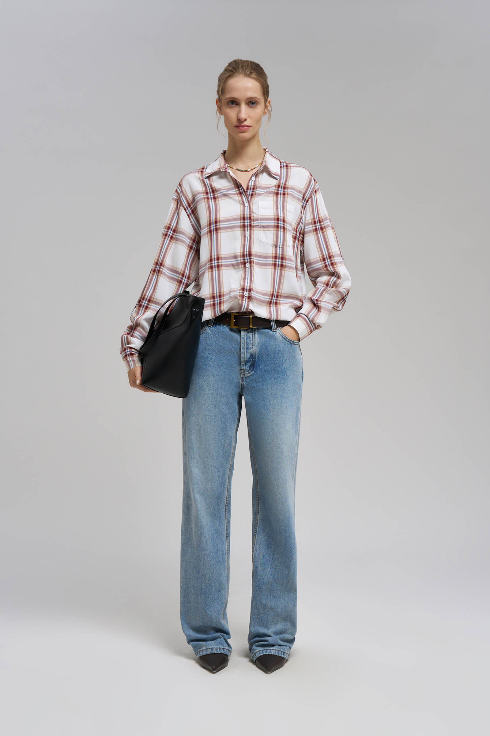 Рубашка Finn Flare в клетку, разноцветный, арт. FBG11063