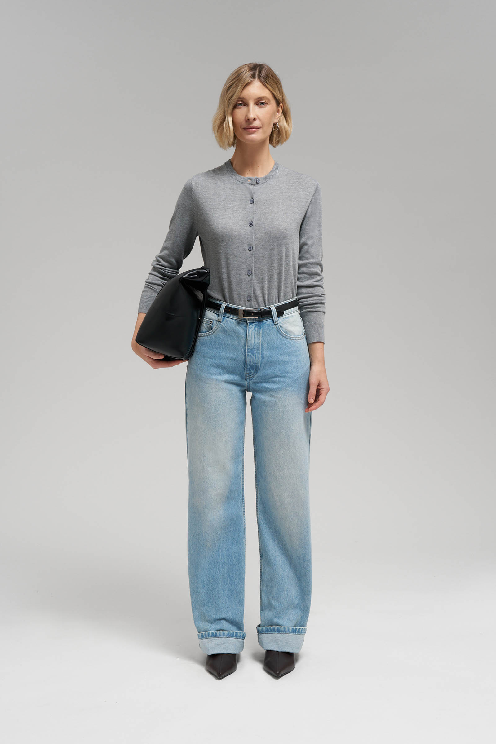 Кардиган прямого кроя Finn Flare, 255 mouse melange, арт. FBG11130