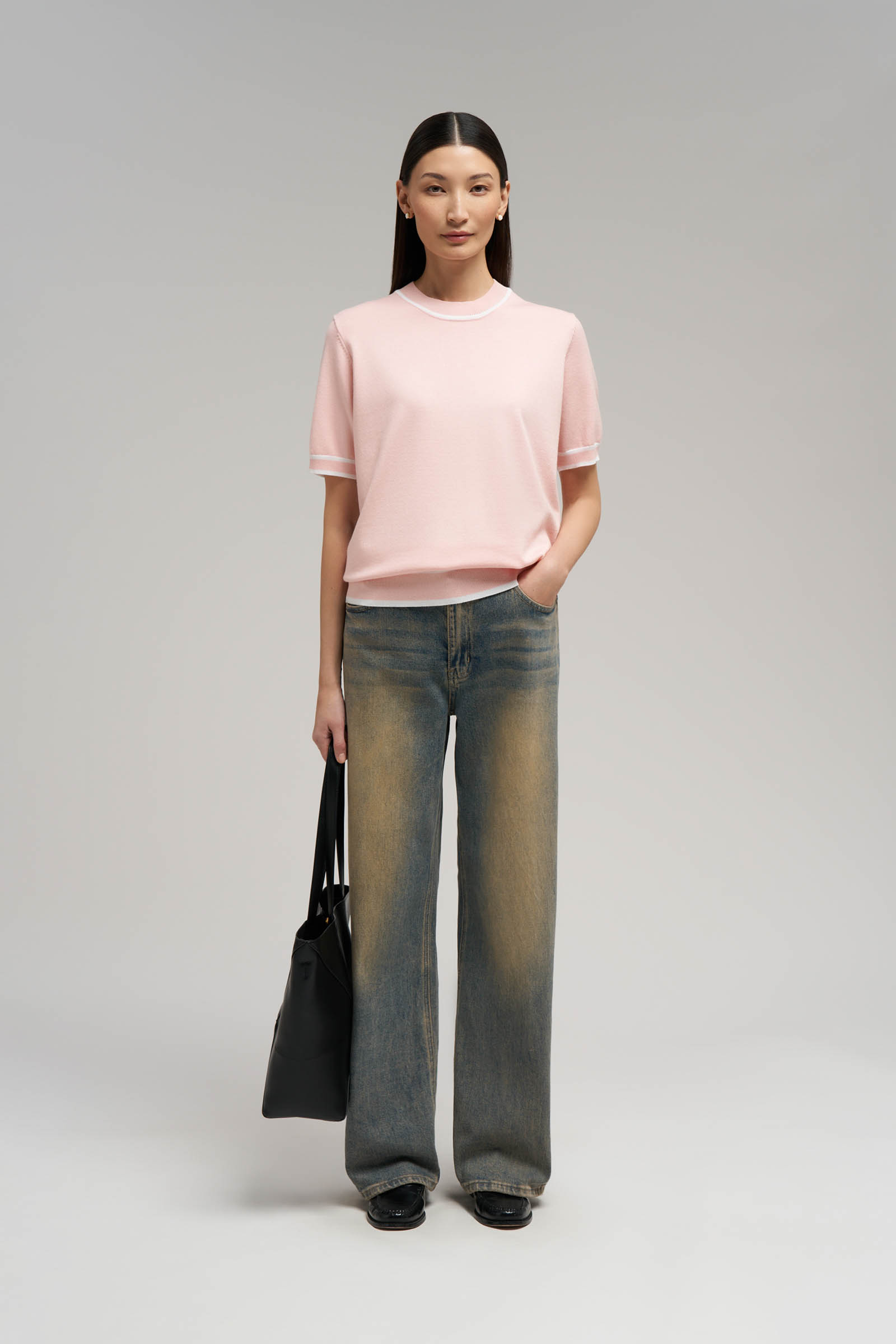 Легкий джемпер FINN FLARE с короткими рукавами, 346 peach whip, арт. FBG11107