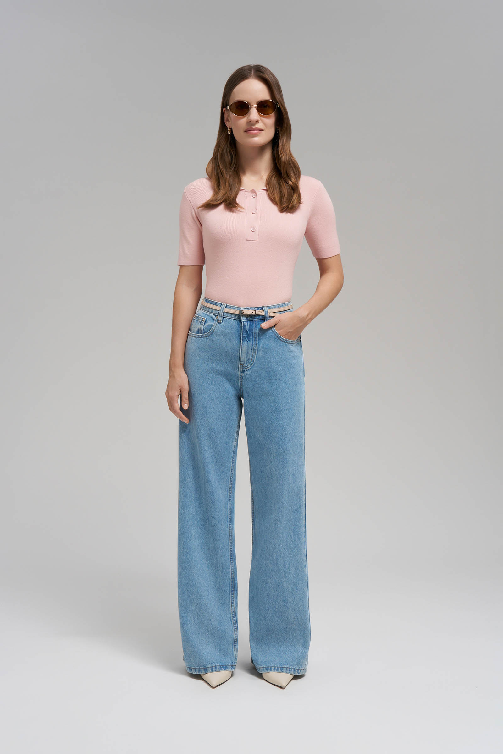 Джемпер-поло FINN FLARE, 346 peach whip, арт. FBG11108