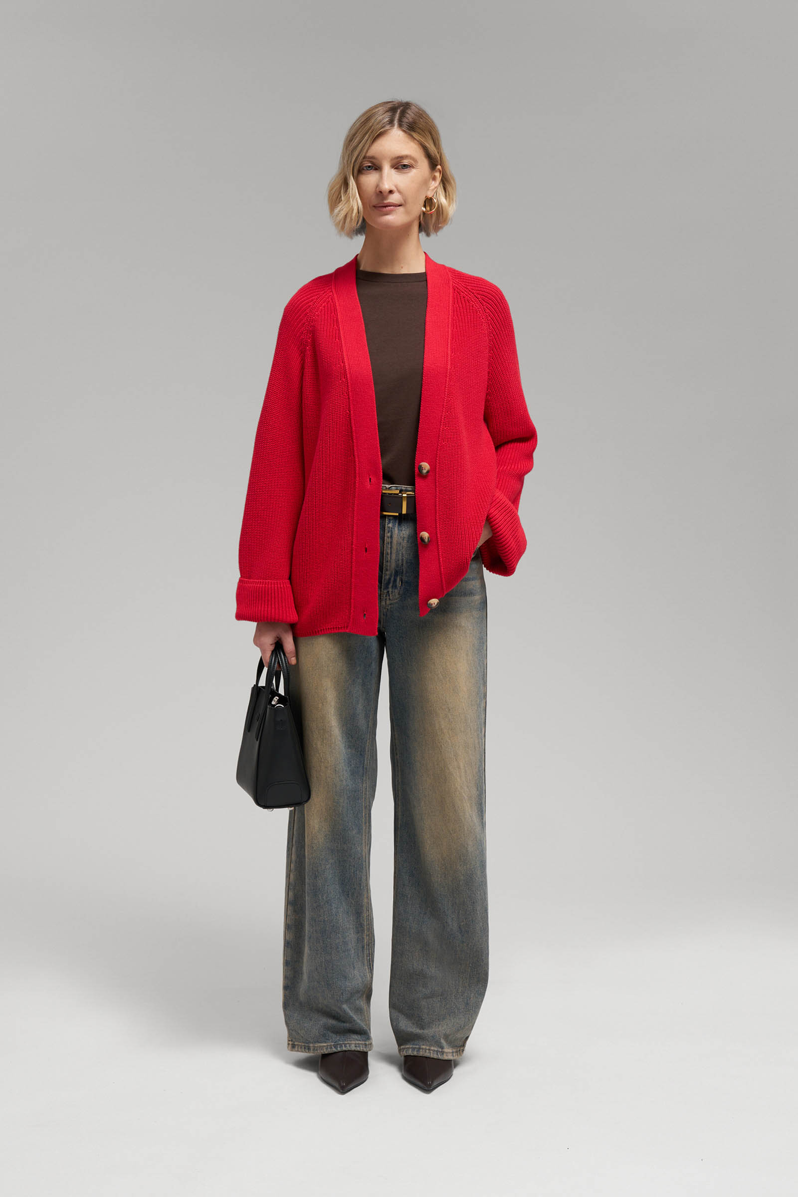 Кардиган Finn Flare из хлопка, красный, арт. FBG11126