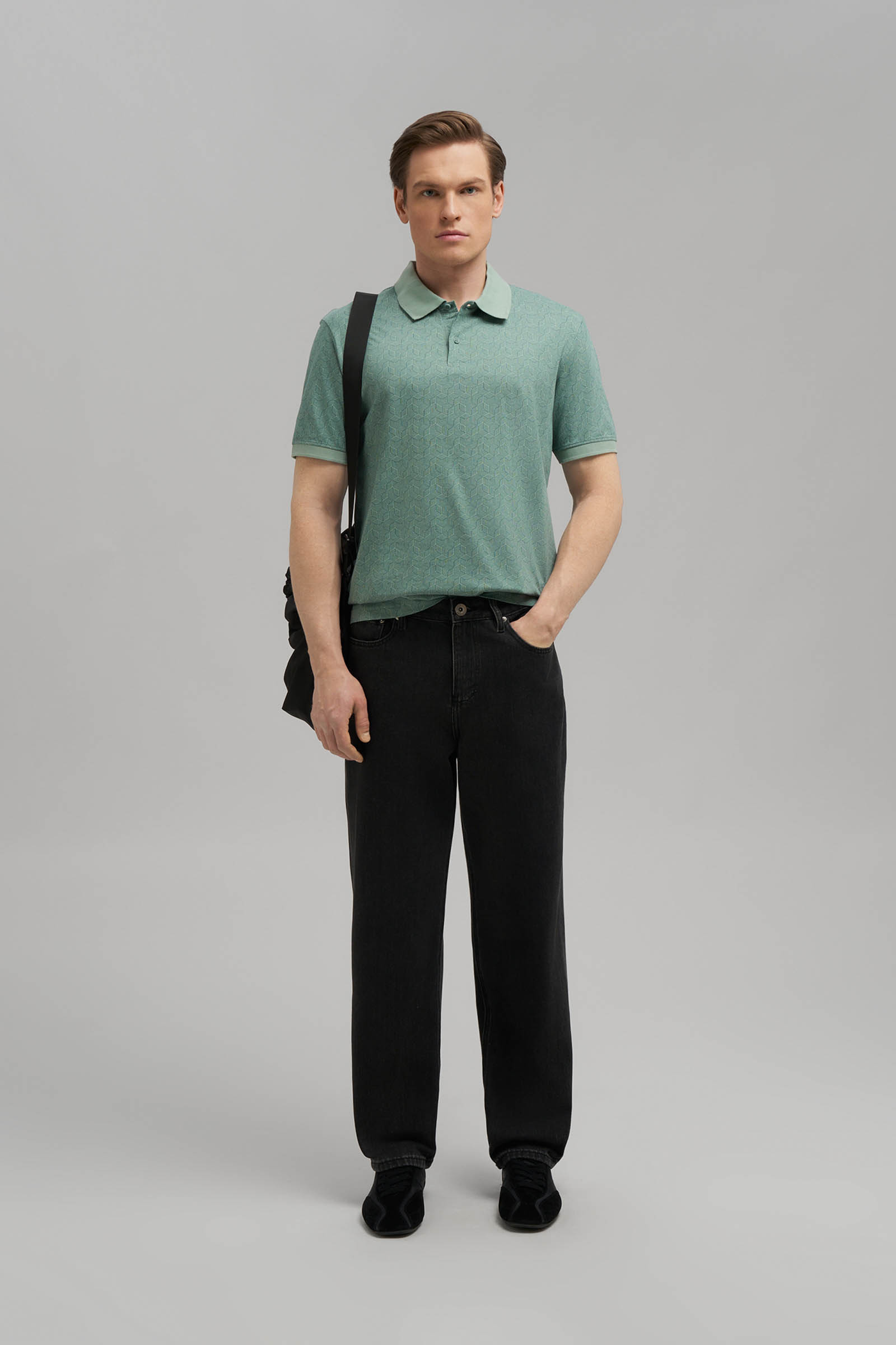 Мужское поло Finn Flare, зеленый, арт. FBG22081