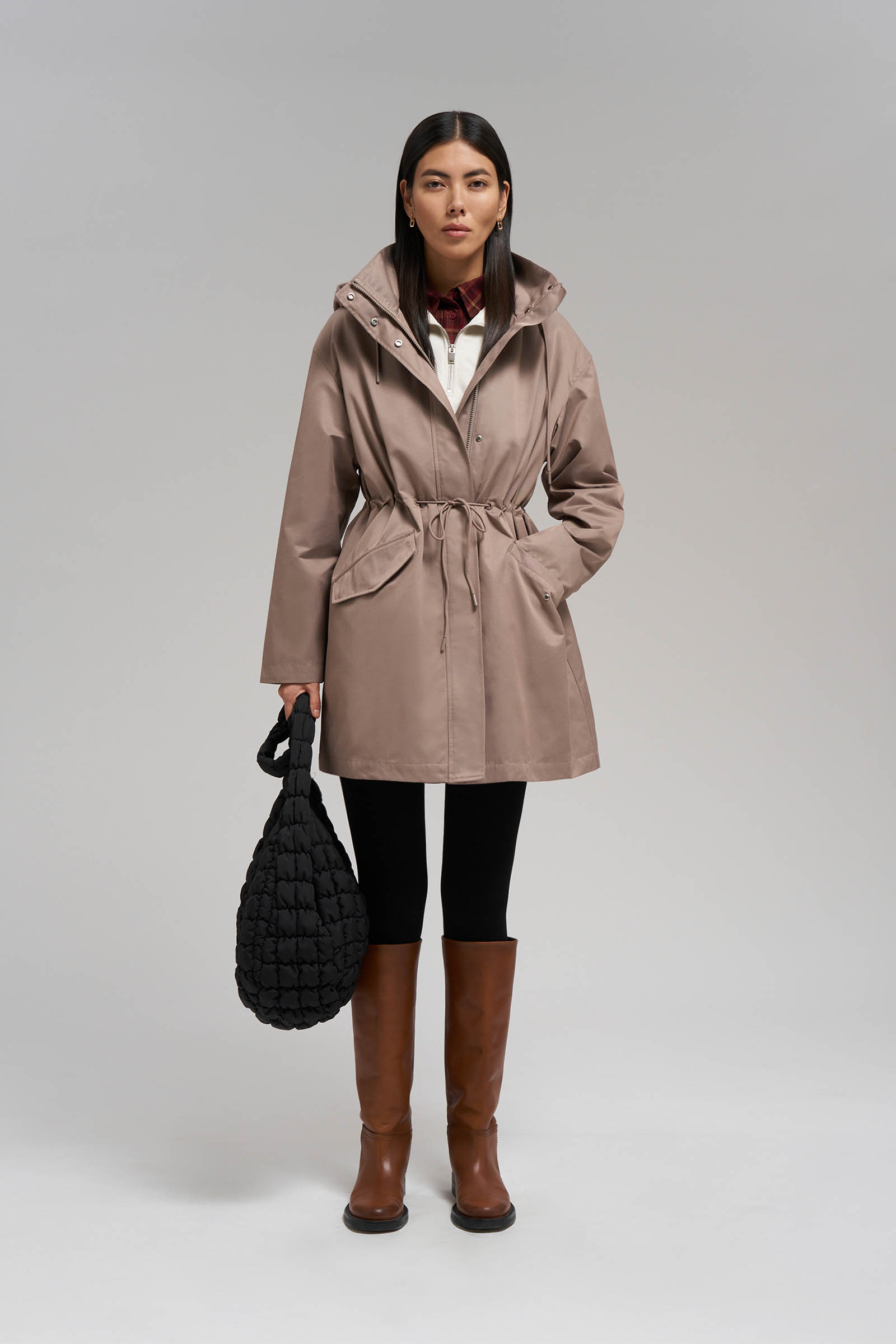 Короткий плащ FINN FLARE из твила, 623 fungi, арт. FBG11050