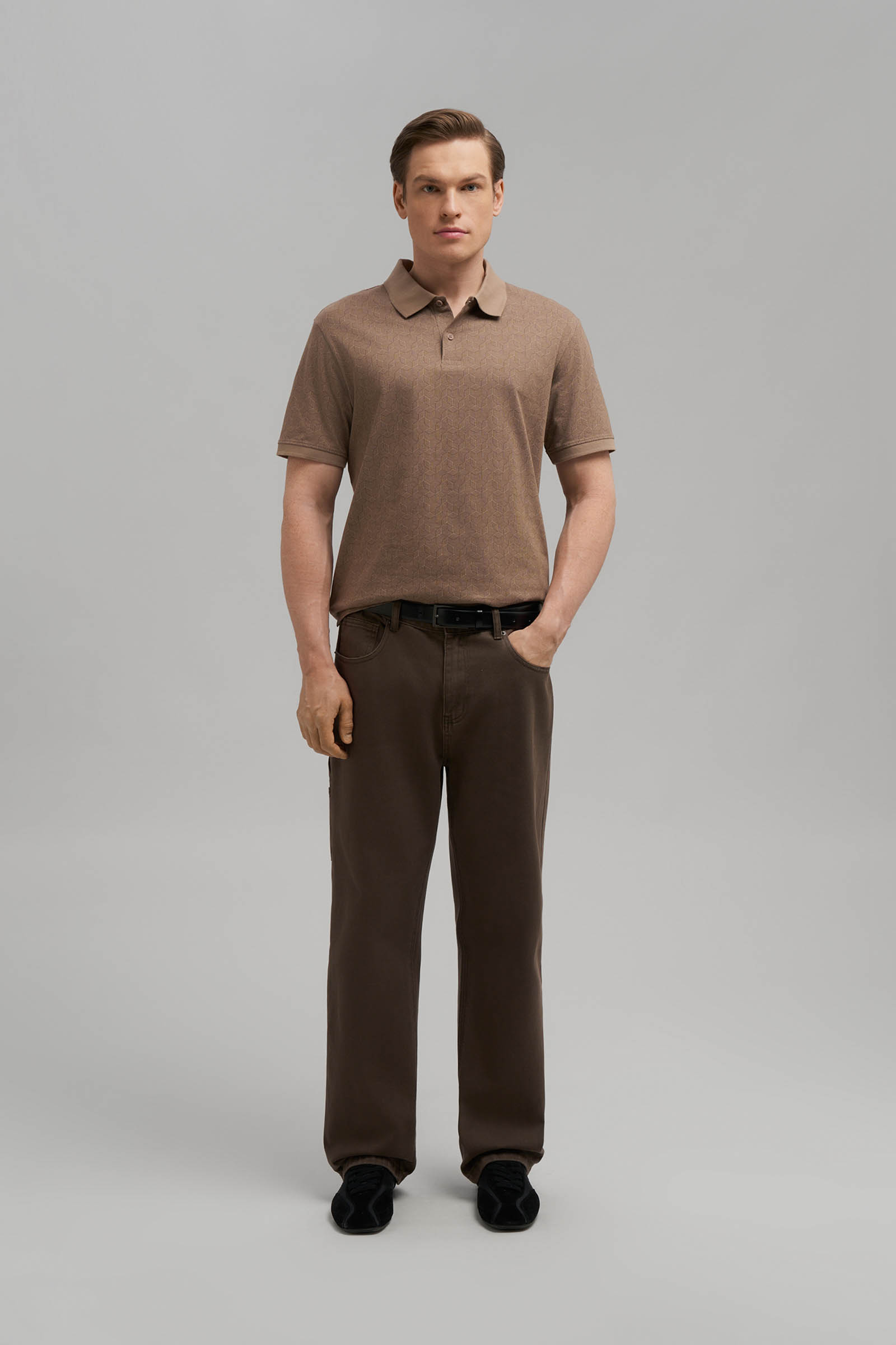 Поло Finn Flare из джерси, коричневый, арт. FBG22081