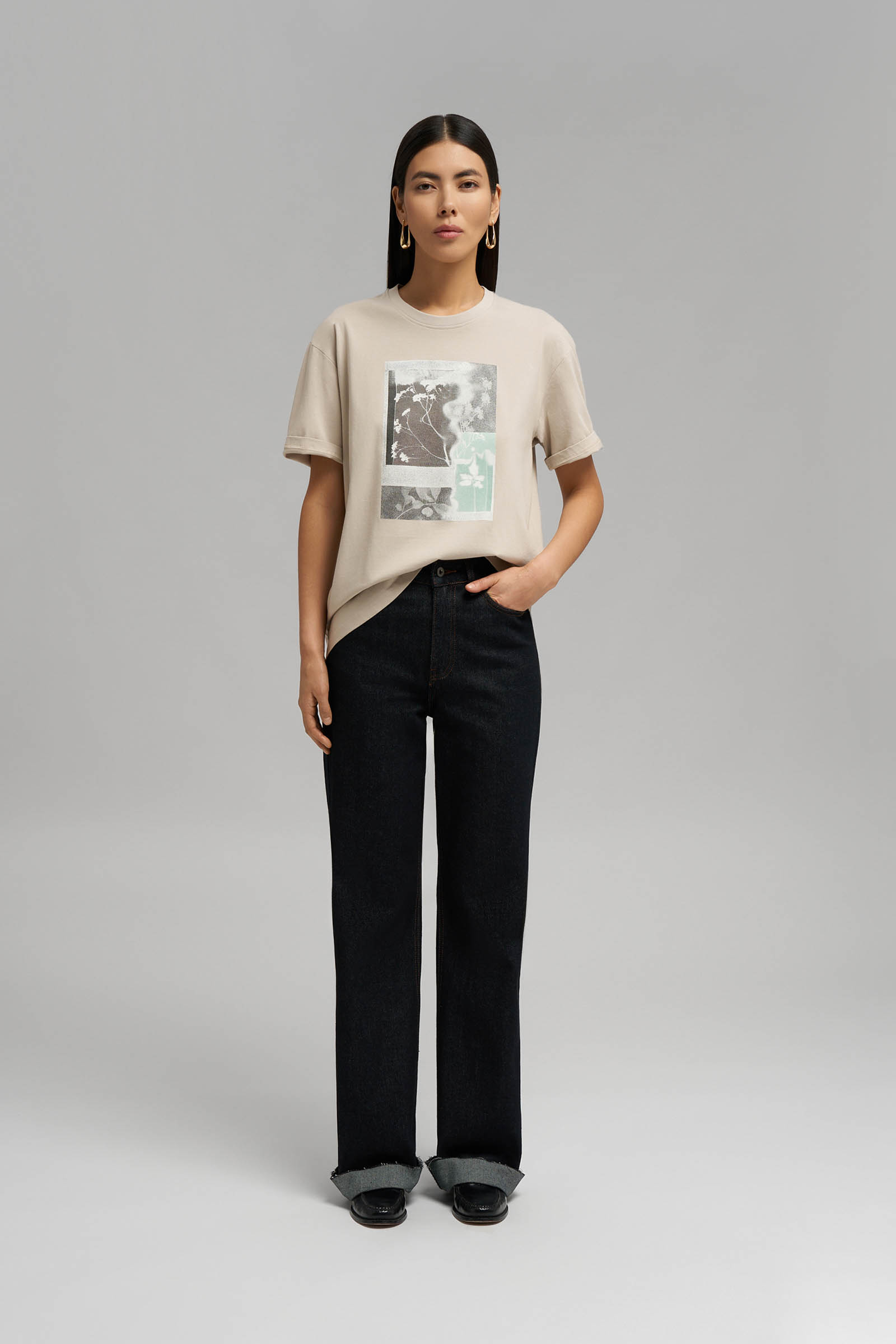 Футболка FINN FLARE из хлопкового джерси, 713 grain, арт. FBG11029