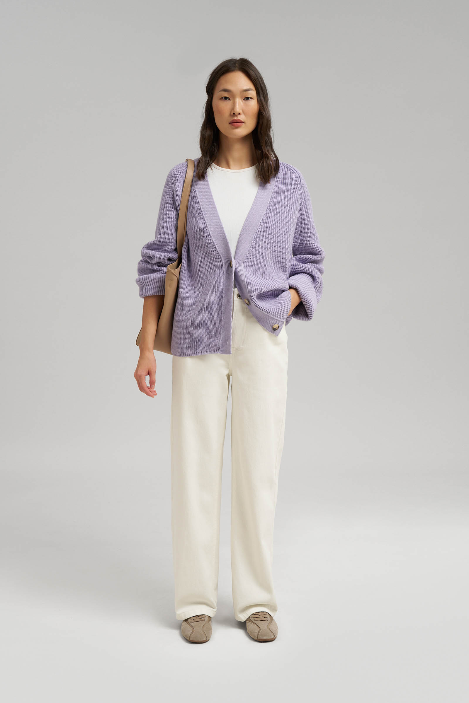 Свободный кардиган Finn Flare, фиолетовый, арт. FBG11126