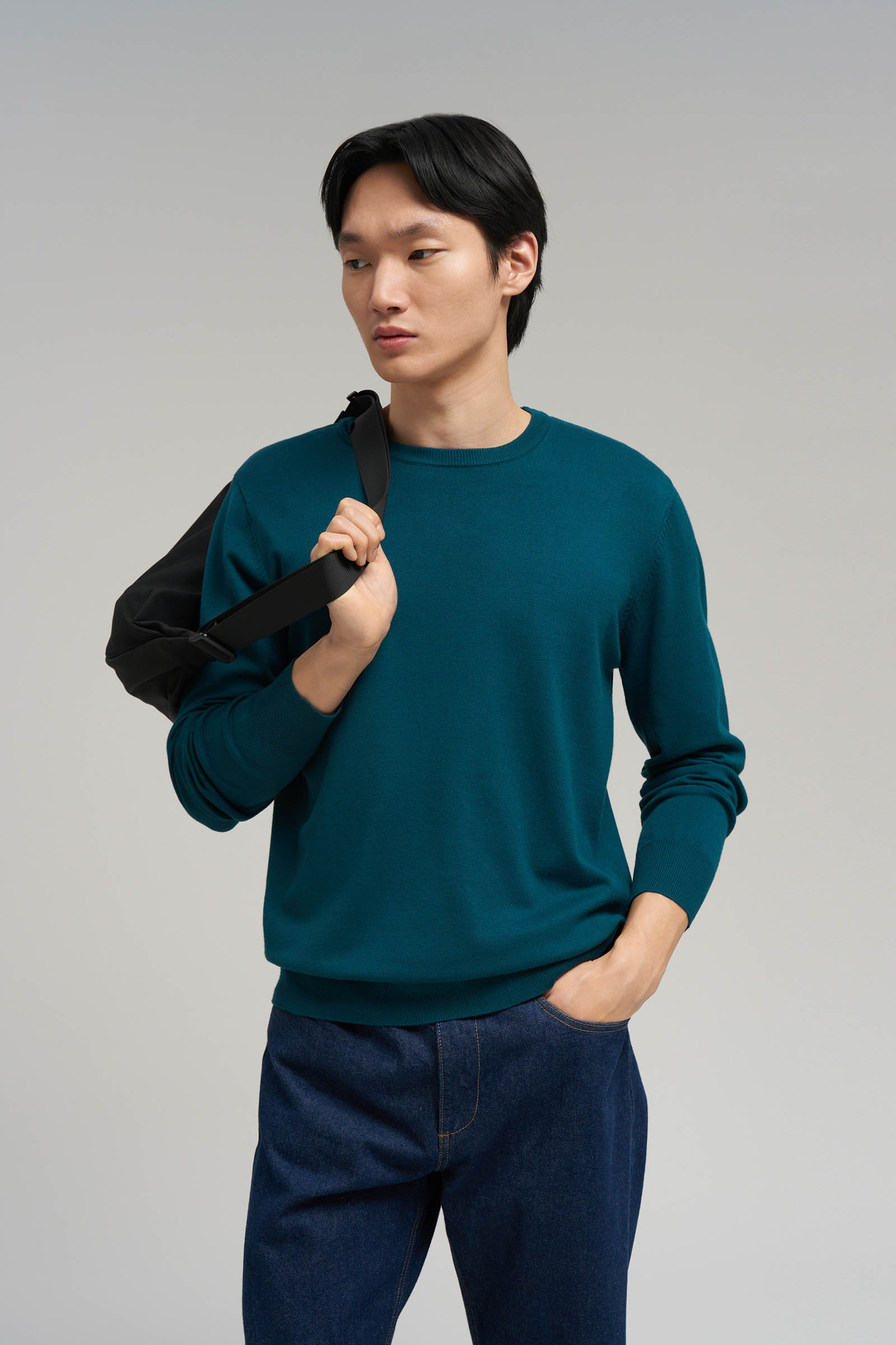 

Легкий джемпер полуприлегающего кроя, 255 mouse melange, Легкий джемпер полуприлегающего кроя