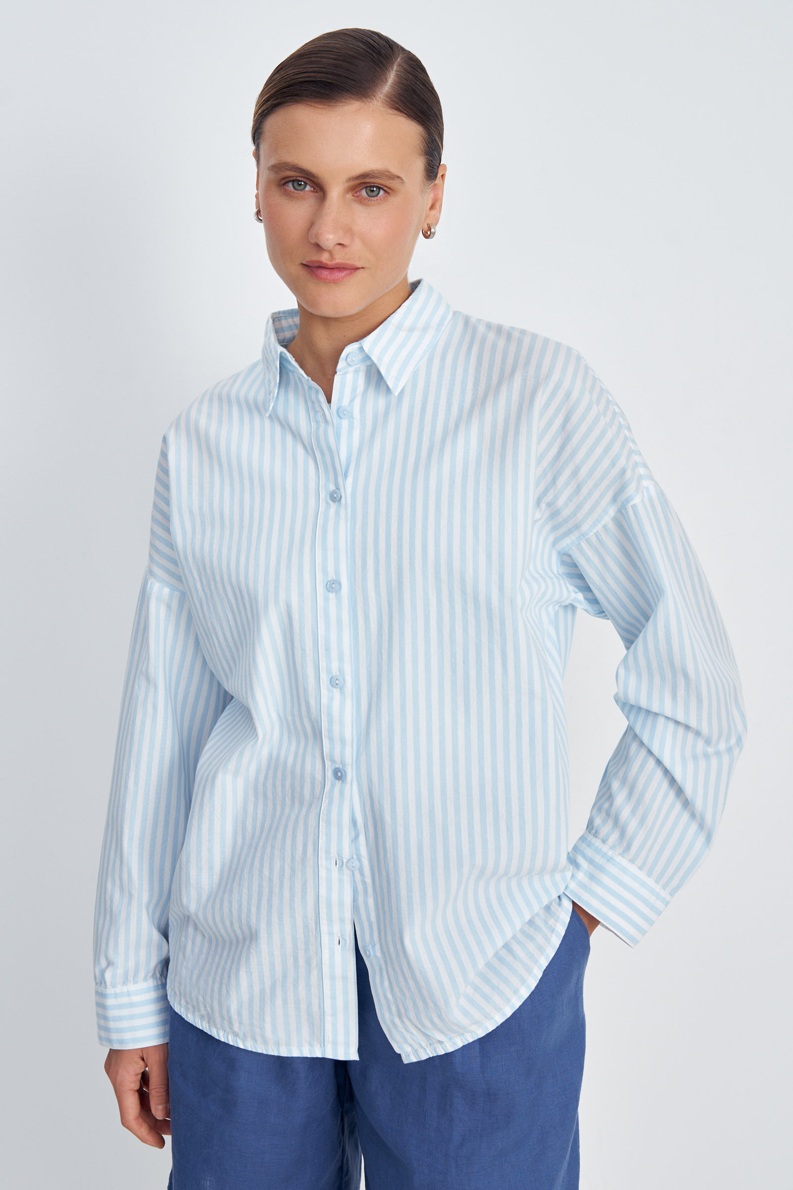 Рубашка из хлопка в полоску