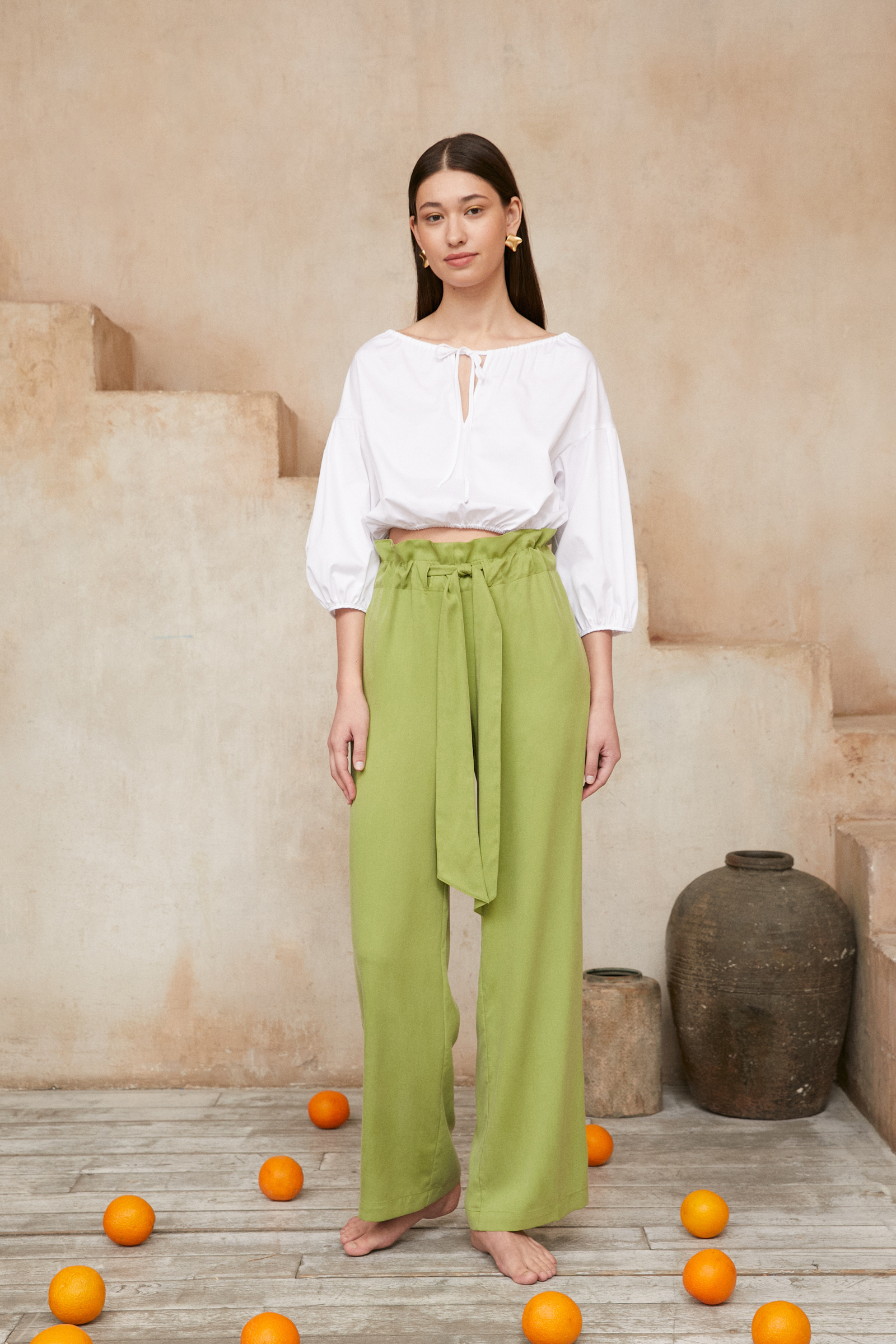 Широкие брюки из вискозы