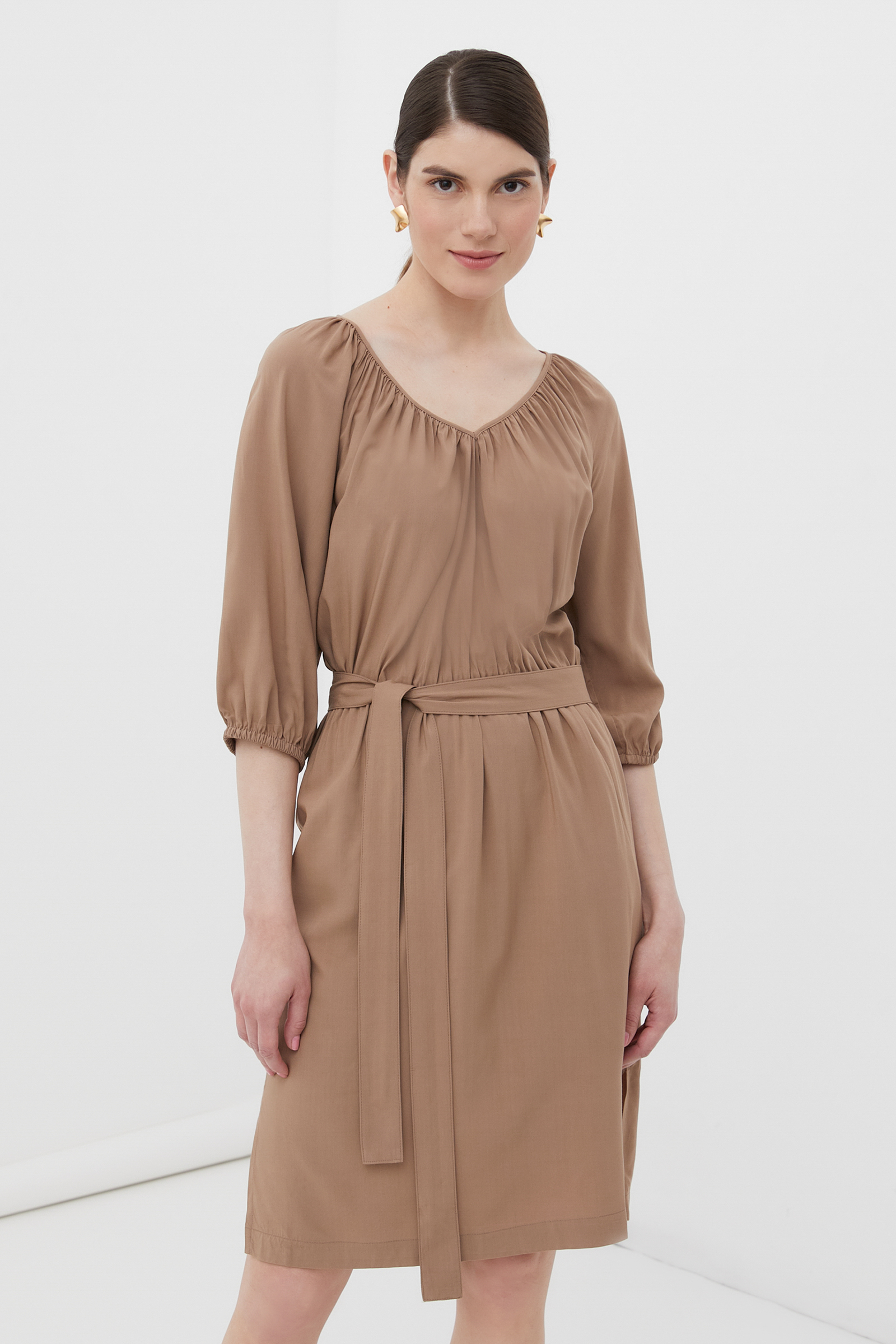 

Платье женское из вискозы, 721 walnut, Платье женское из вискозы