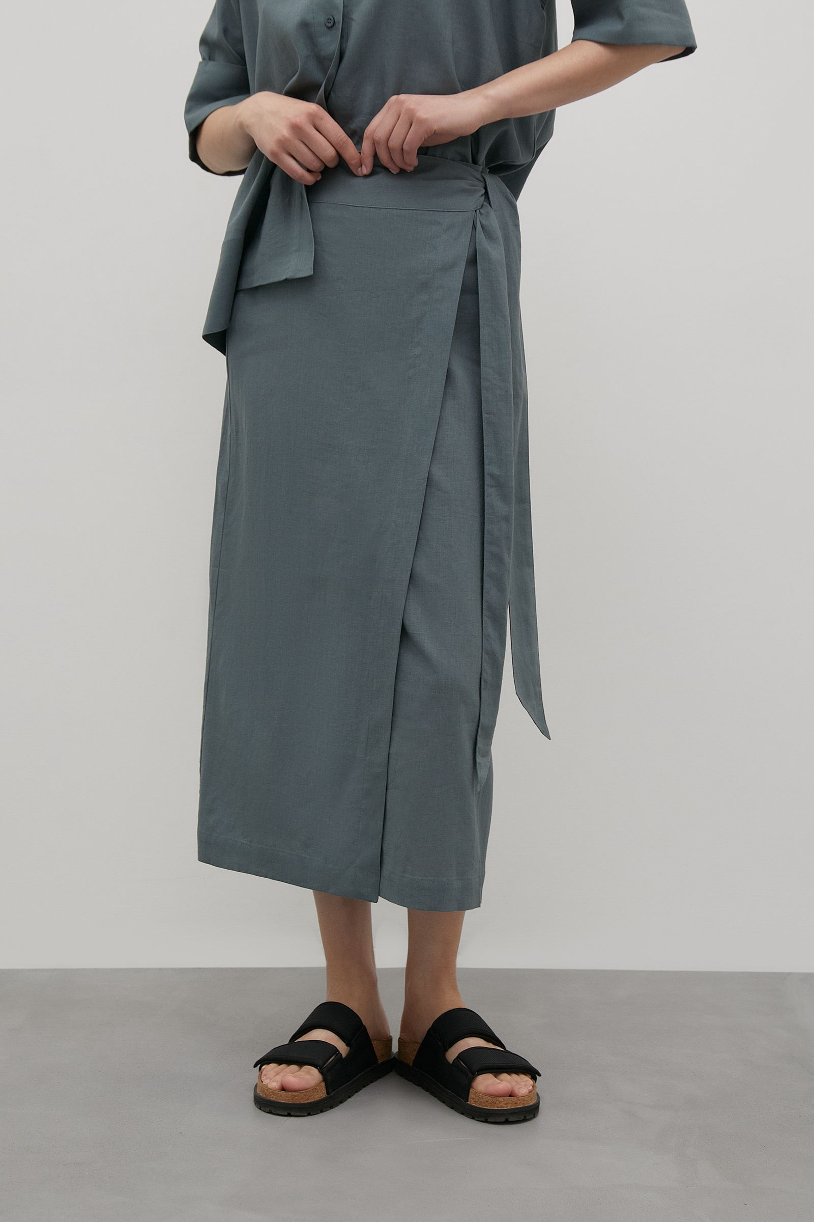 Льняная юбка льняная юбка js 012 размер 42 серый