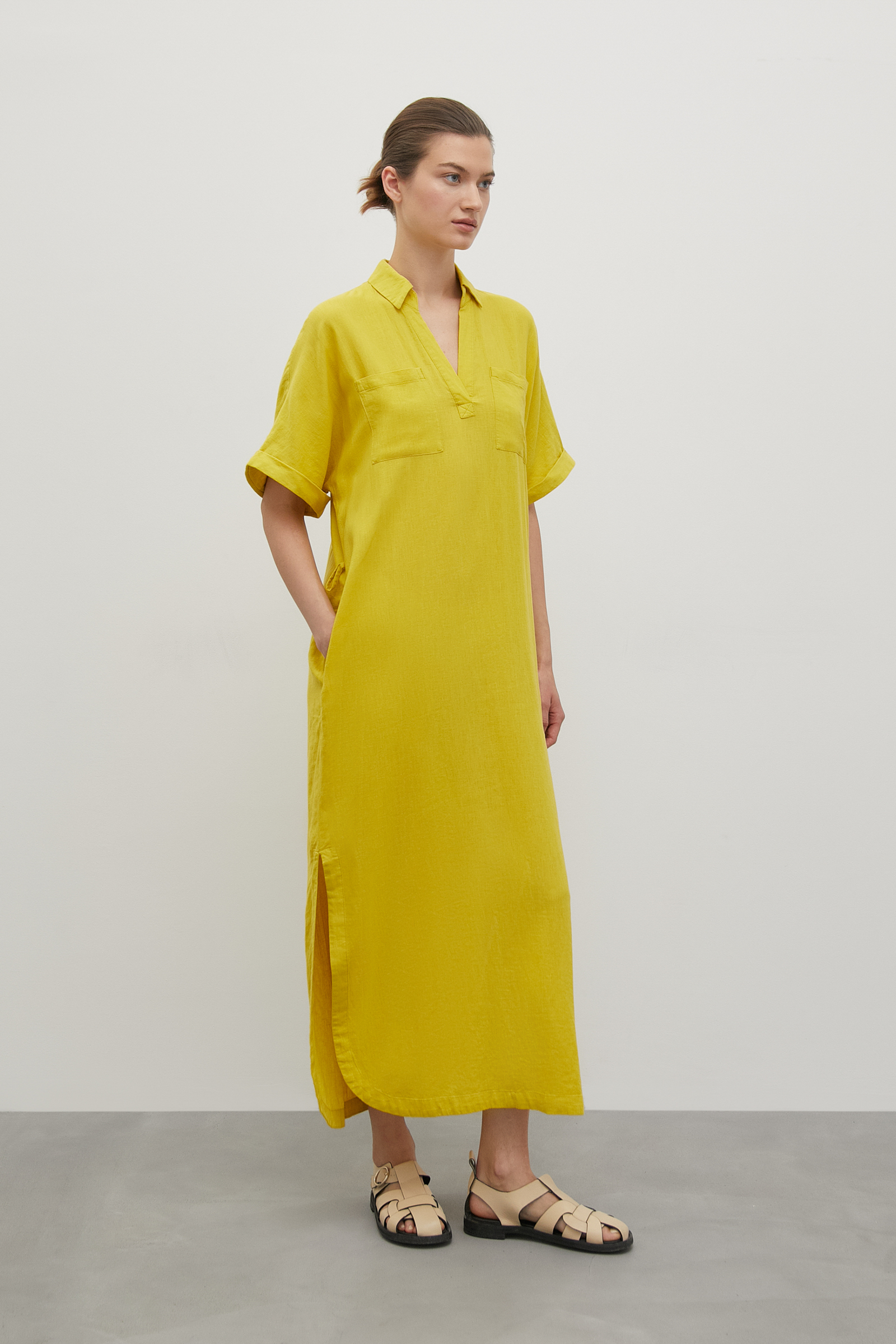 Льняное платье limon платье льняное фуксия 26004 s