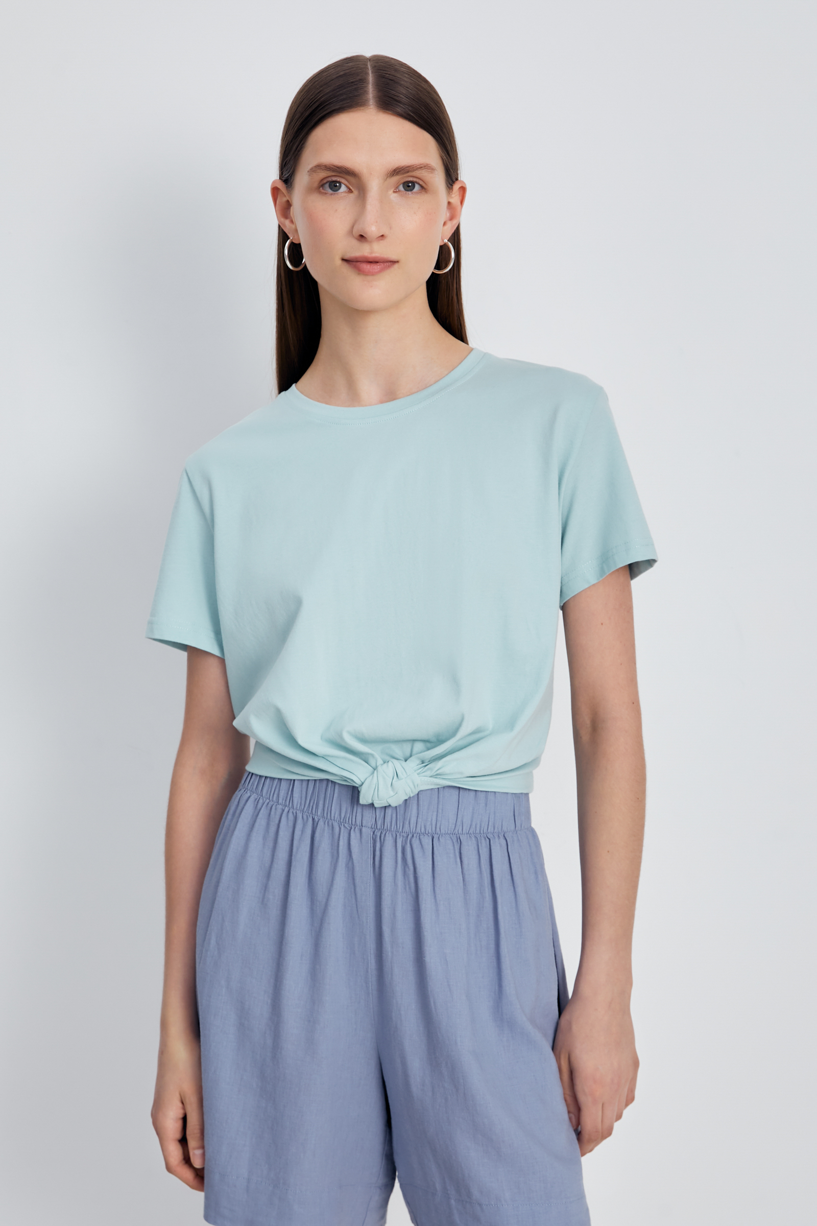 Футболка Finn Flare с узлом, 516 seladon, арт. FSD110205