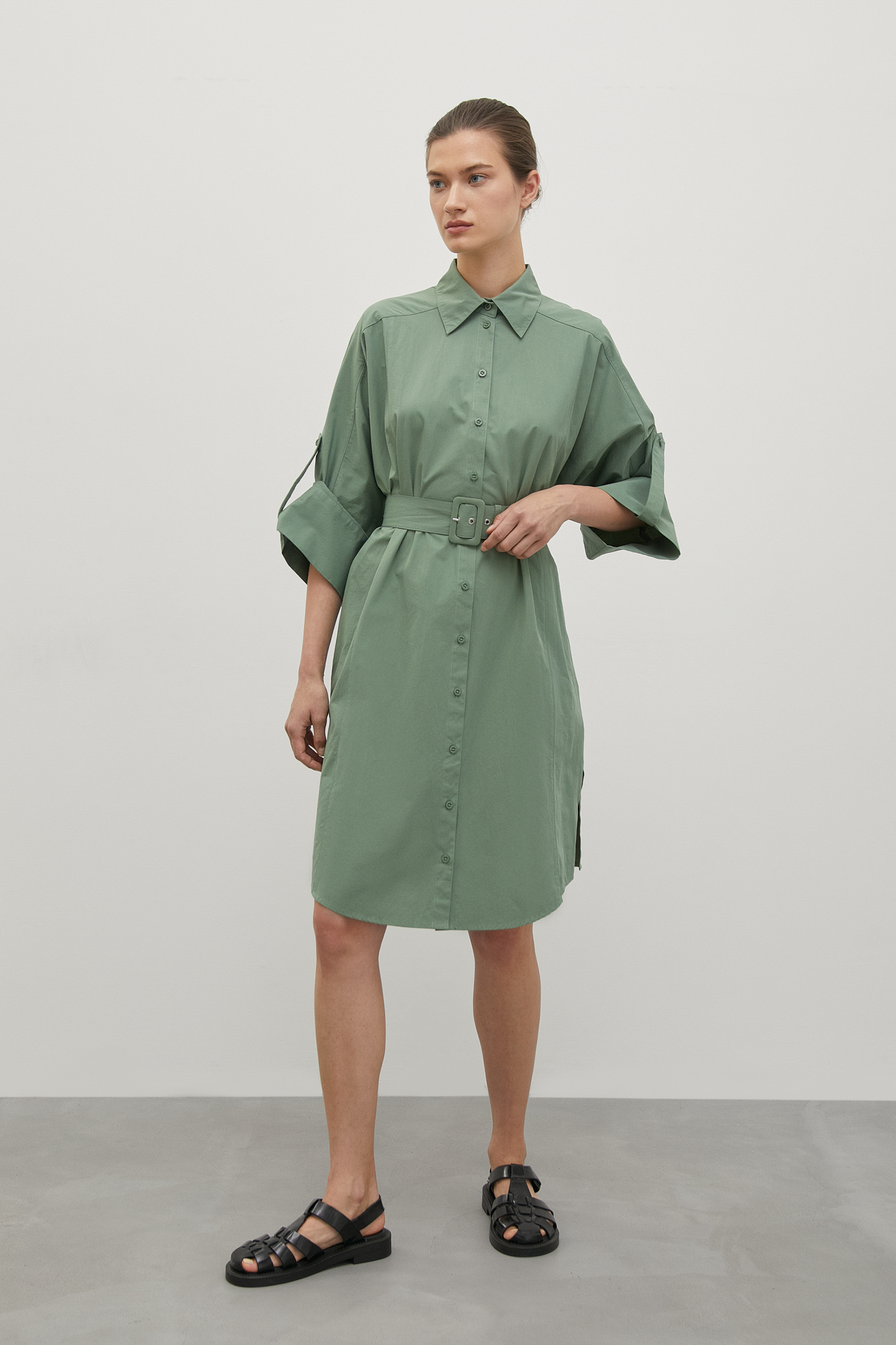 Платье-рубашка из хлопка