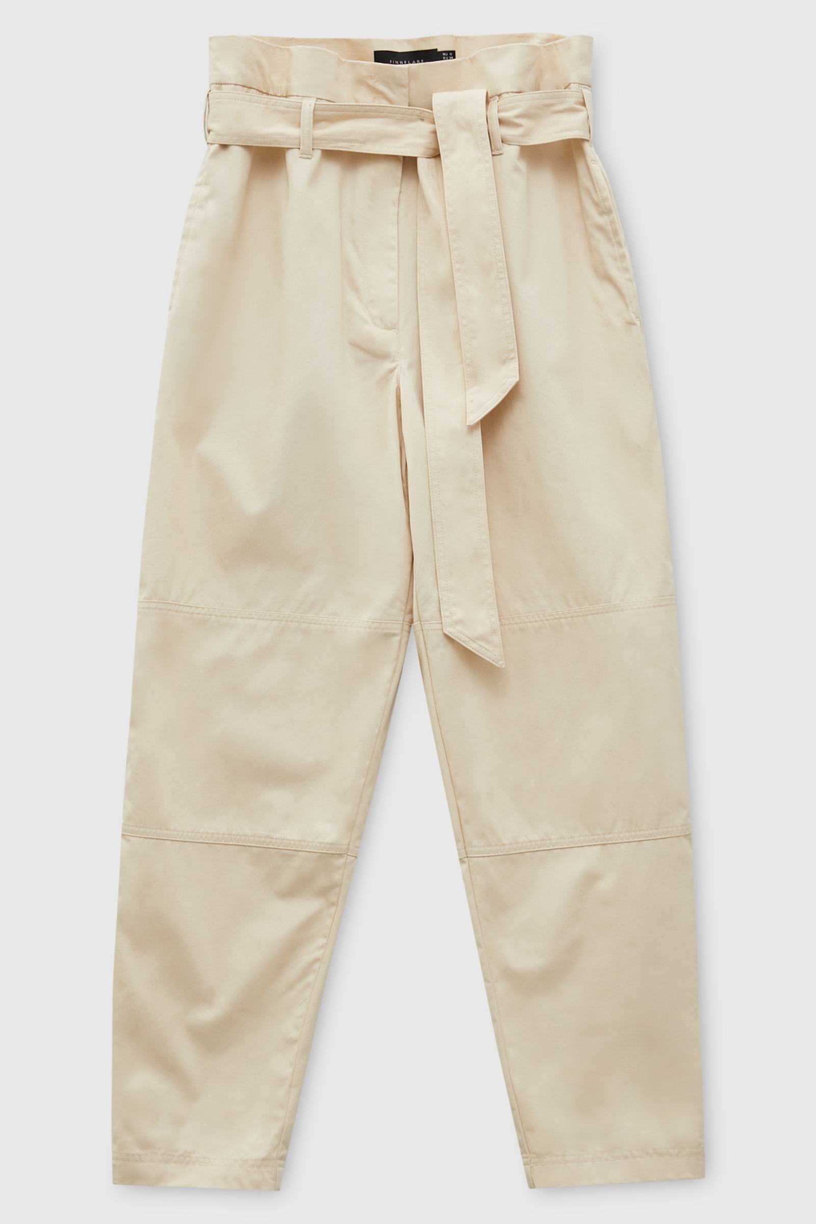 

Брюки с поясом из хлопка, 707 sand, Брюки с поясом из хлопка