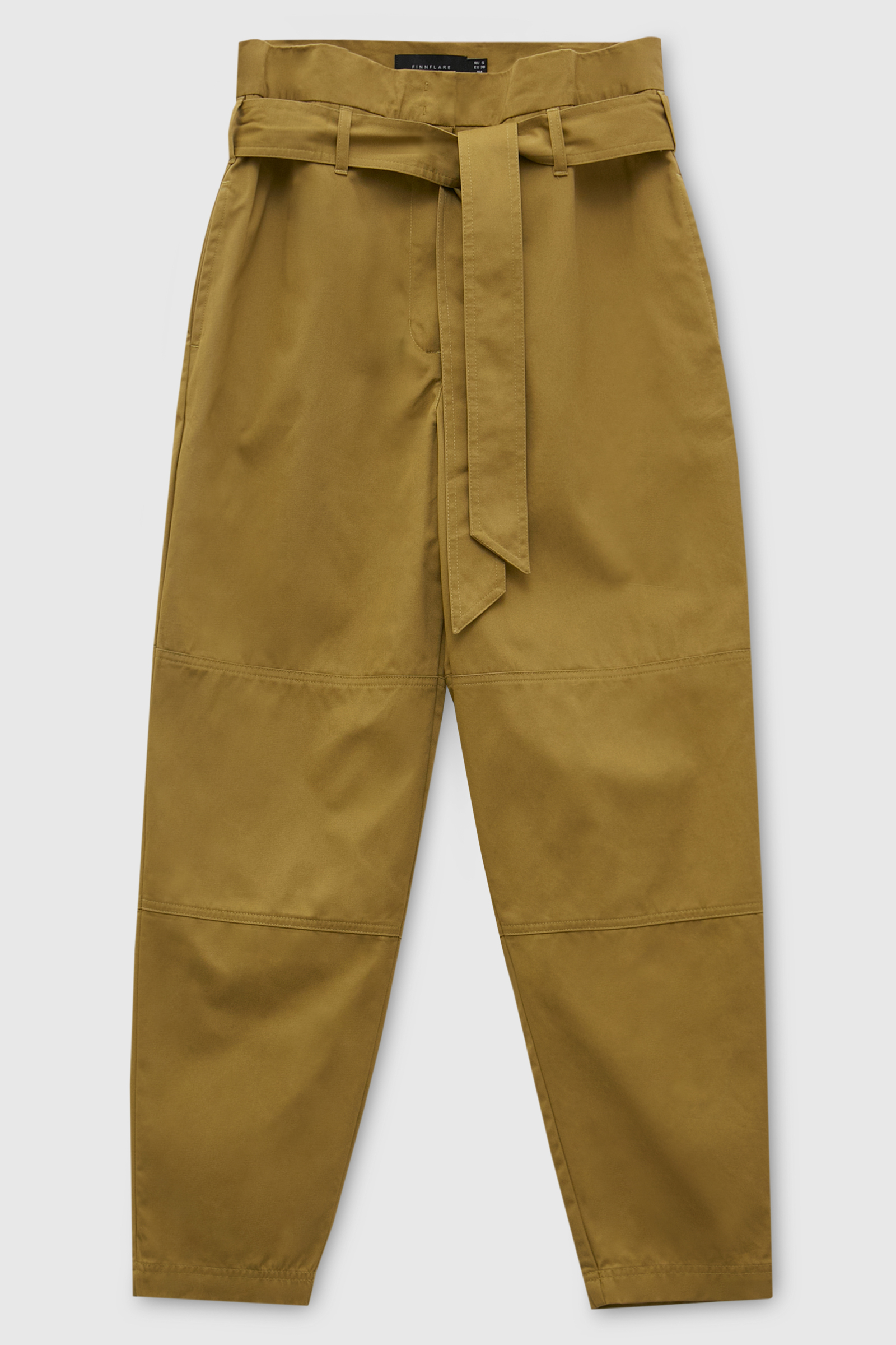 

Брюки с поясом из хлопка, 901 olive, Брюки с поясом из хлопка