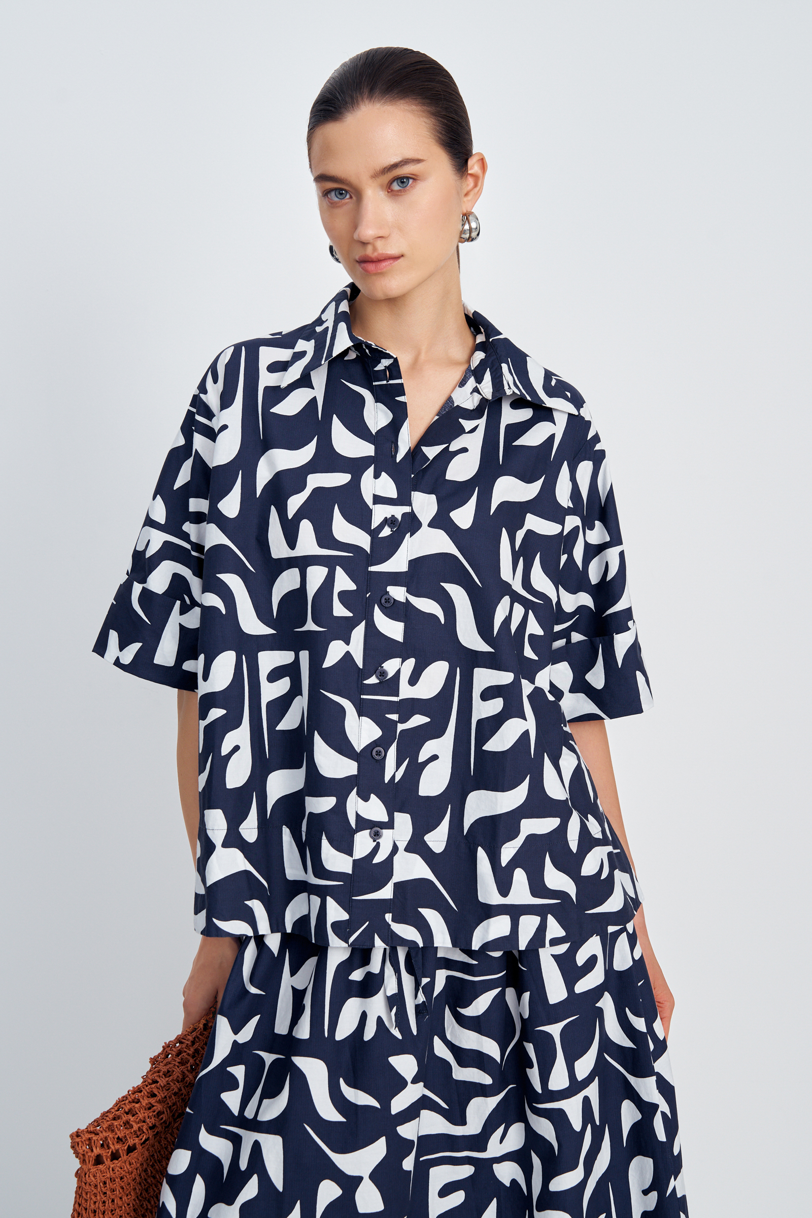 

Рубашка с коротким рукавом из хлопка, 101 mc cosmic blue, Рубашка с коротким рукавом из хлопка